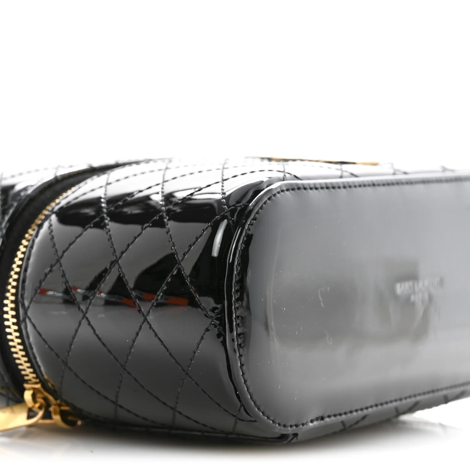 Patent Quilted Gaby Vanity Bag Black - Image 9
