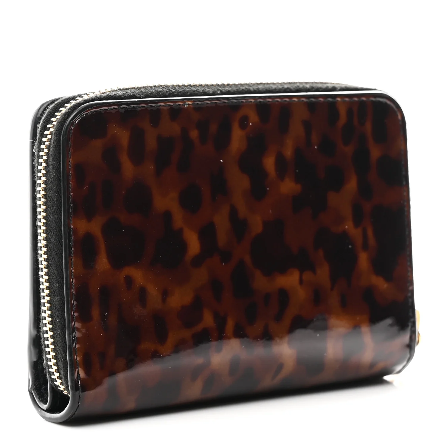 Patent Tartarugato Monogram Compact Wallet Brown - Image 3