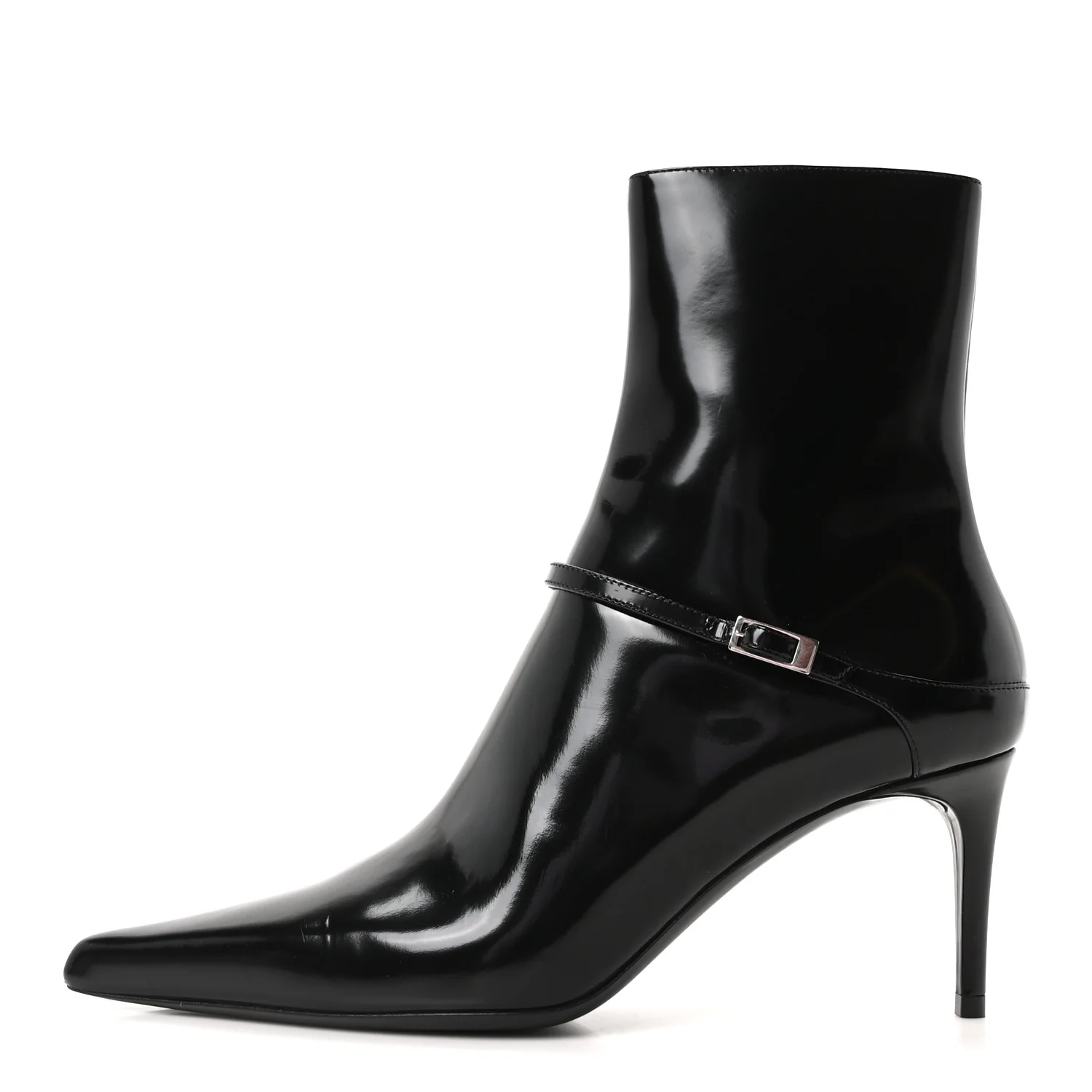 Patent Vendome Buckle Ankle Booties 37 Black