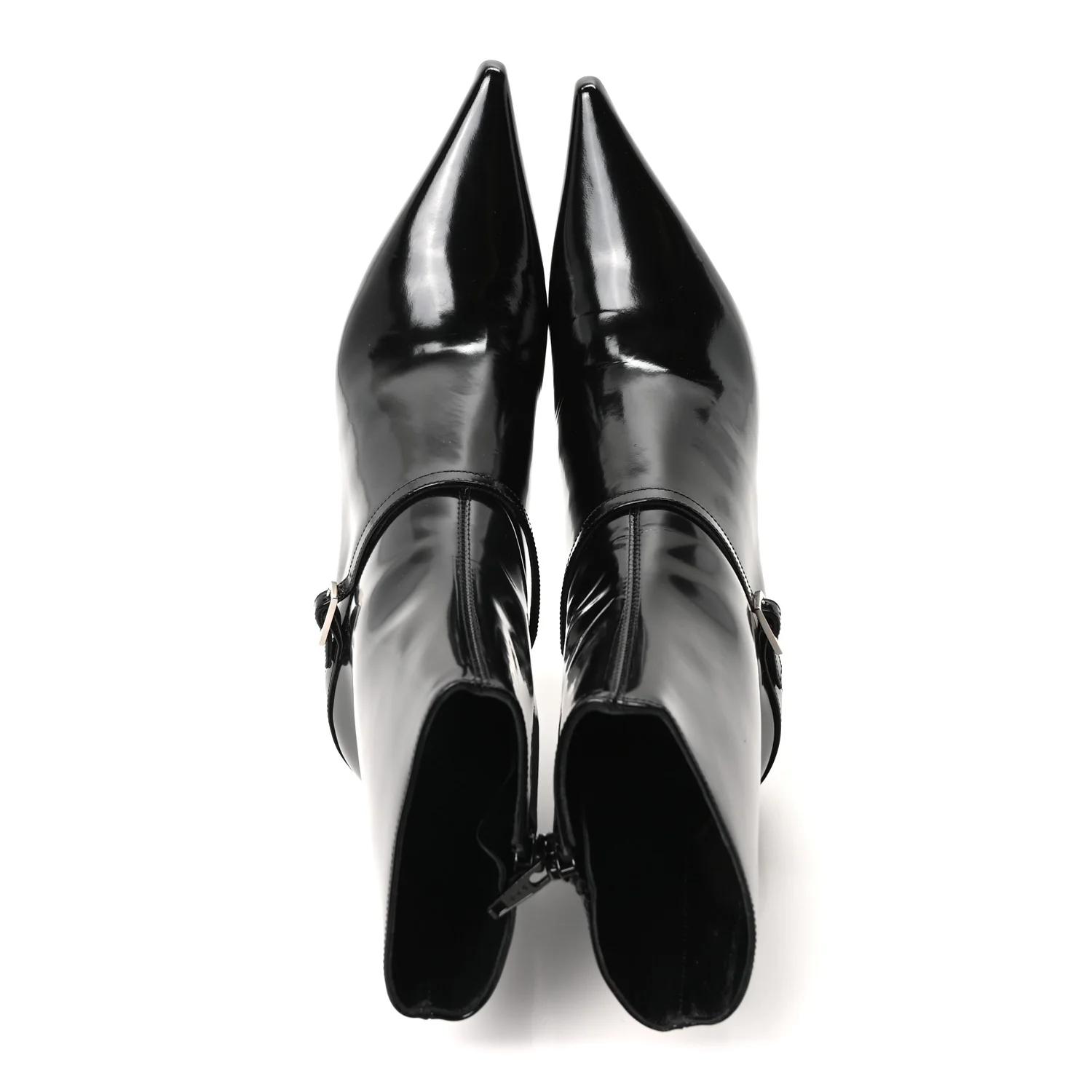 Patent Vendome Buckle Ankle Booties 37 Black - Image 2