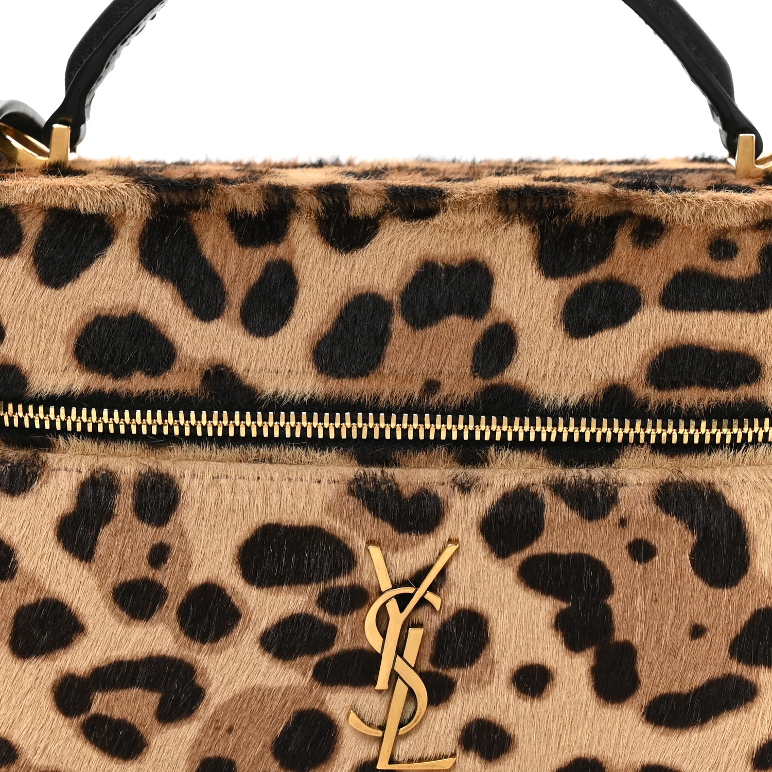 Pony Hair Leopard Print Mini Gaby Vanity Case Brown Black - Image 8