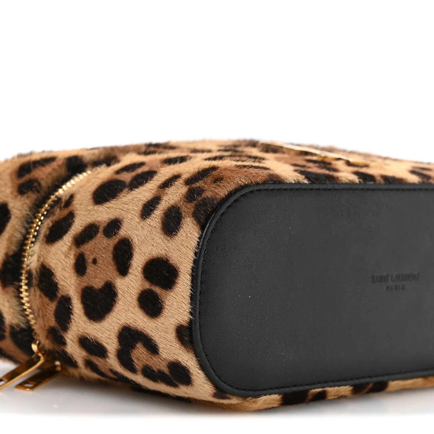 Pony Hair Leopard Print Mini Gaby Vanity Case Brown Black - Image 9