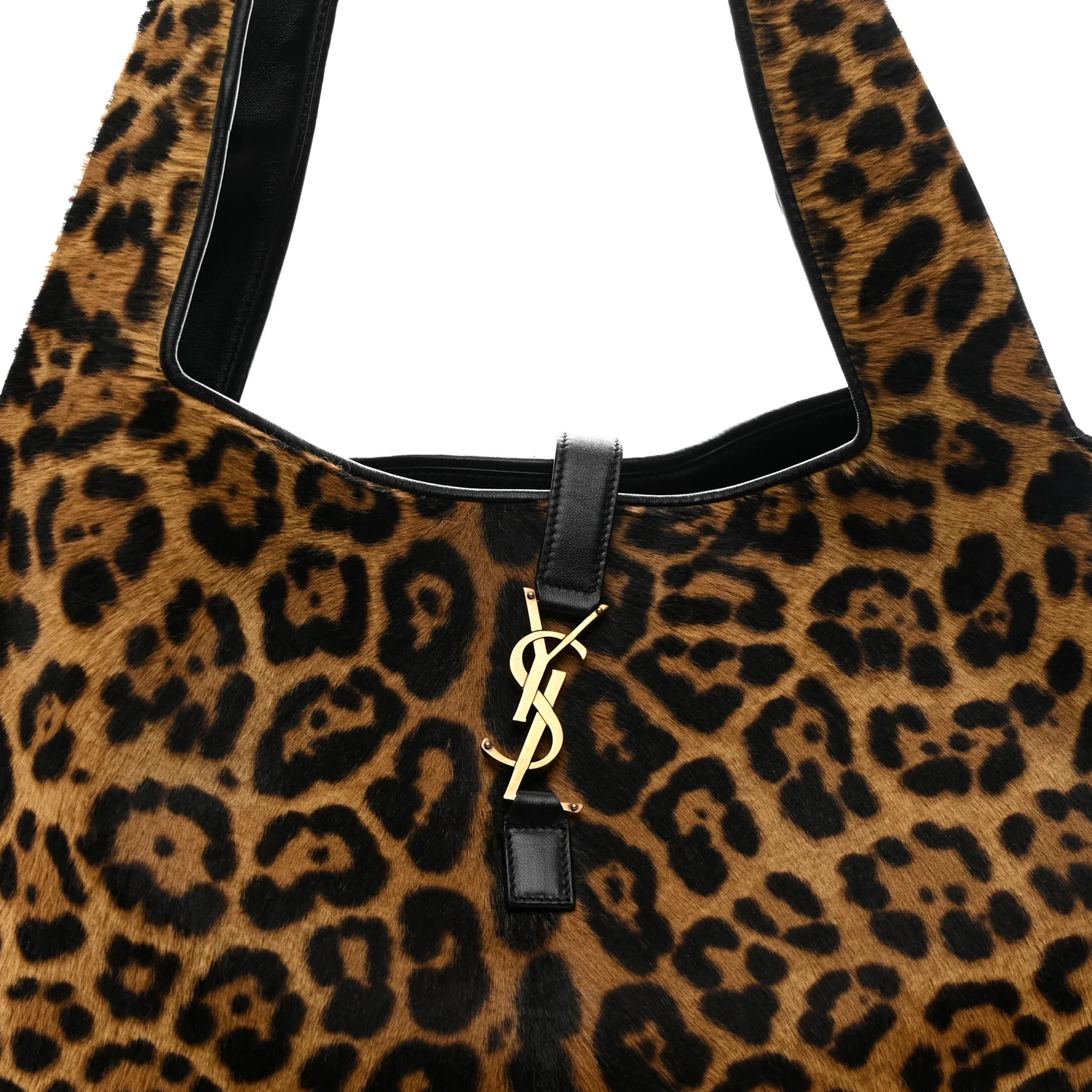 Pony Hair Nappa Leopard Print Le 5 A 7 Bea Tote Earth Black - Image 8