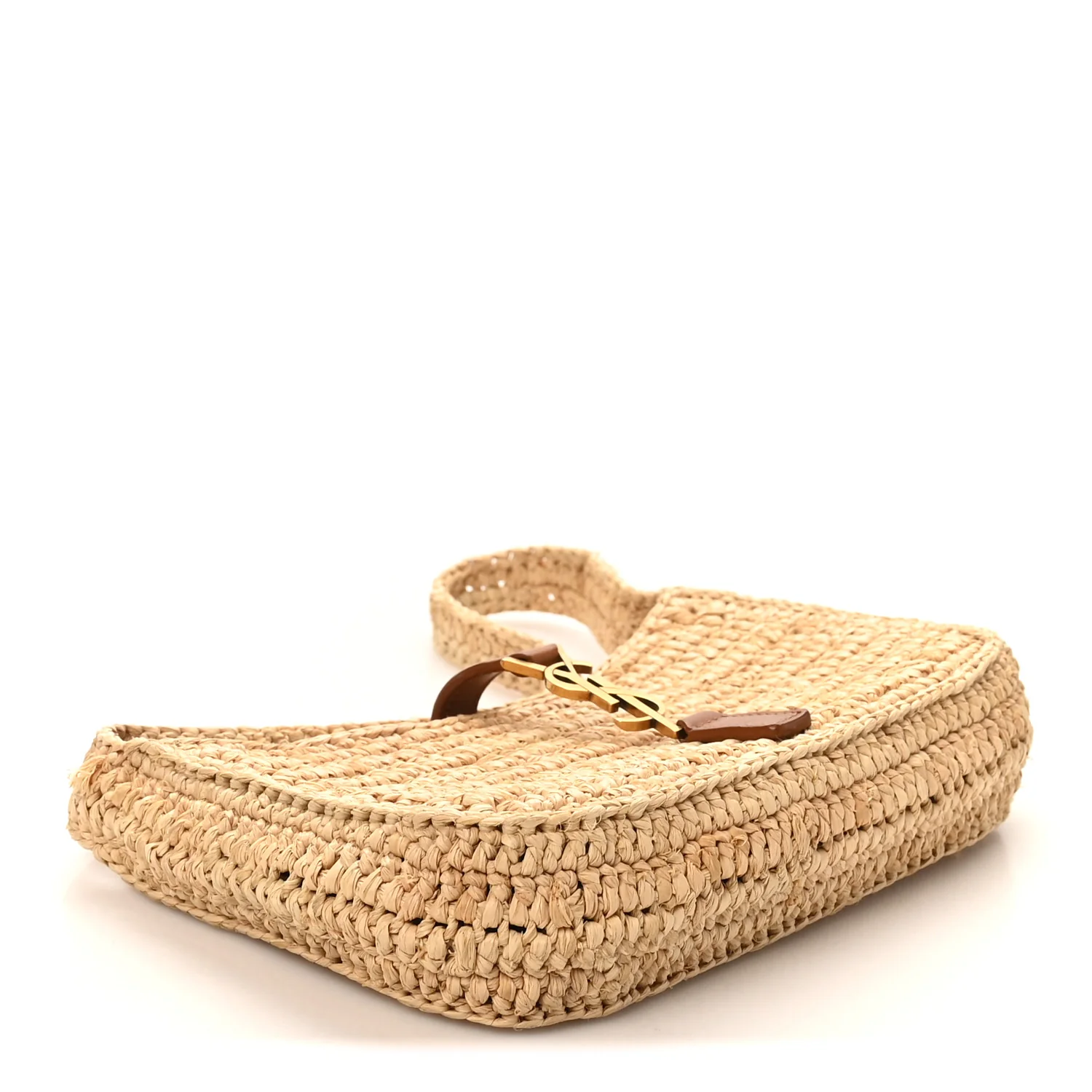 Raffia Calfskin Le 5 A 7 Mini Hobo Natural Brick - Image 4