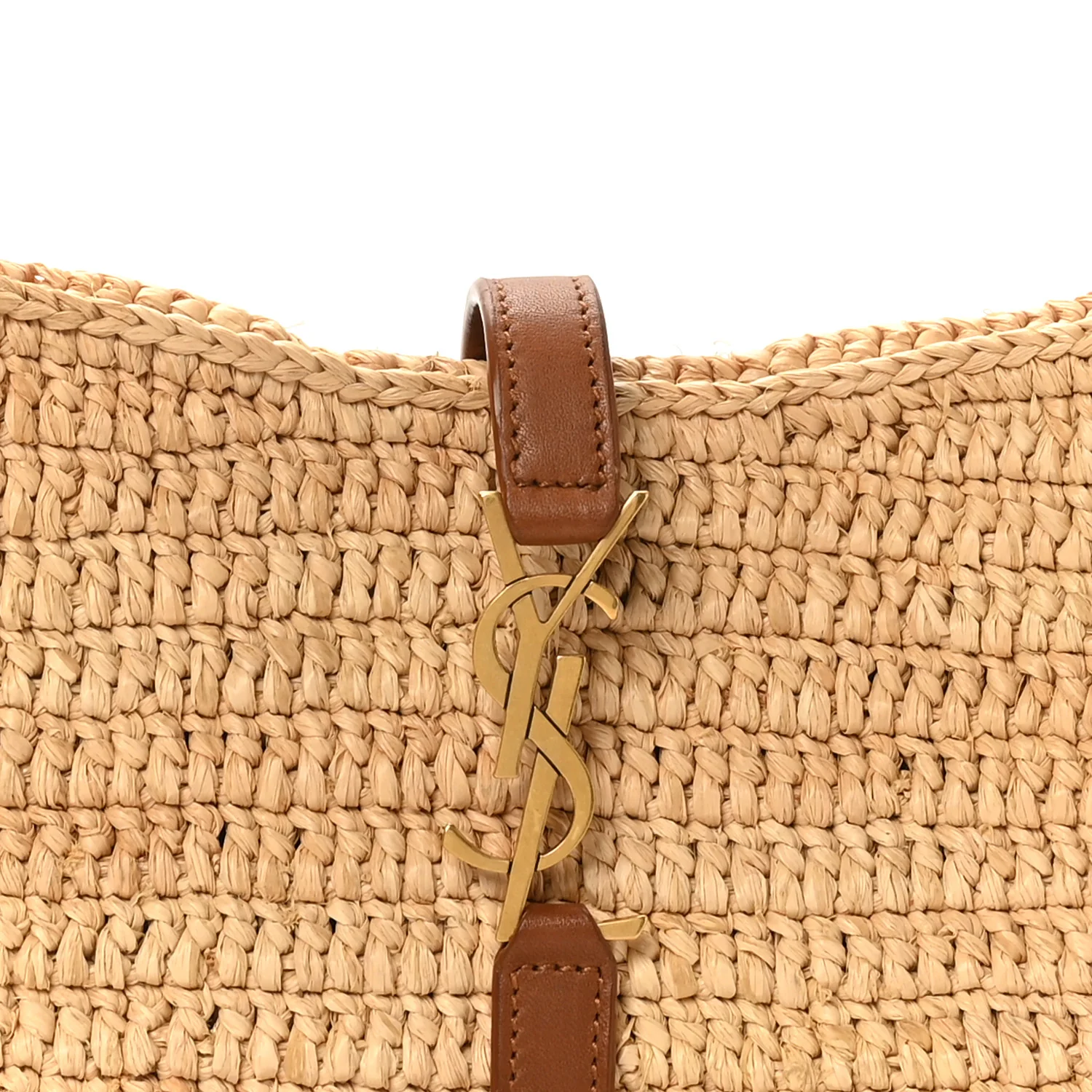 Raffia Calfskin Le 5 A 7 Mini Hobo Natural Brick - Image 7