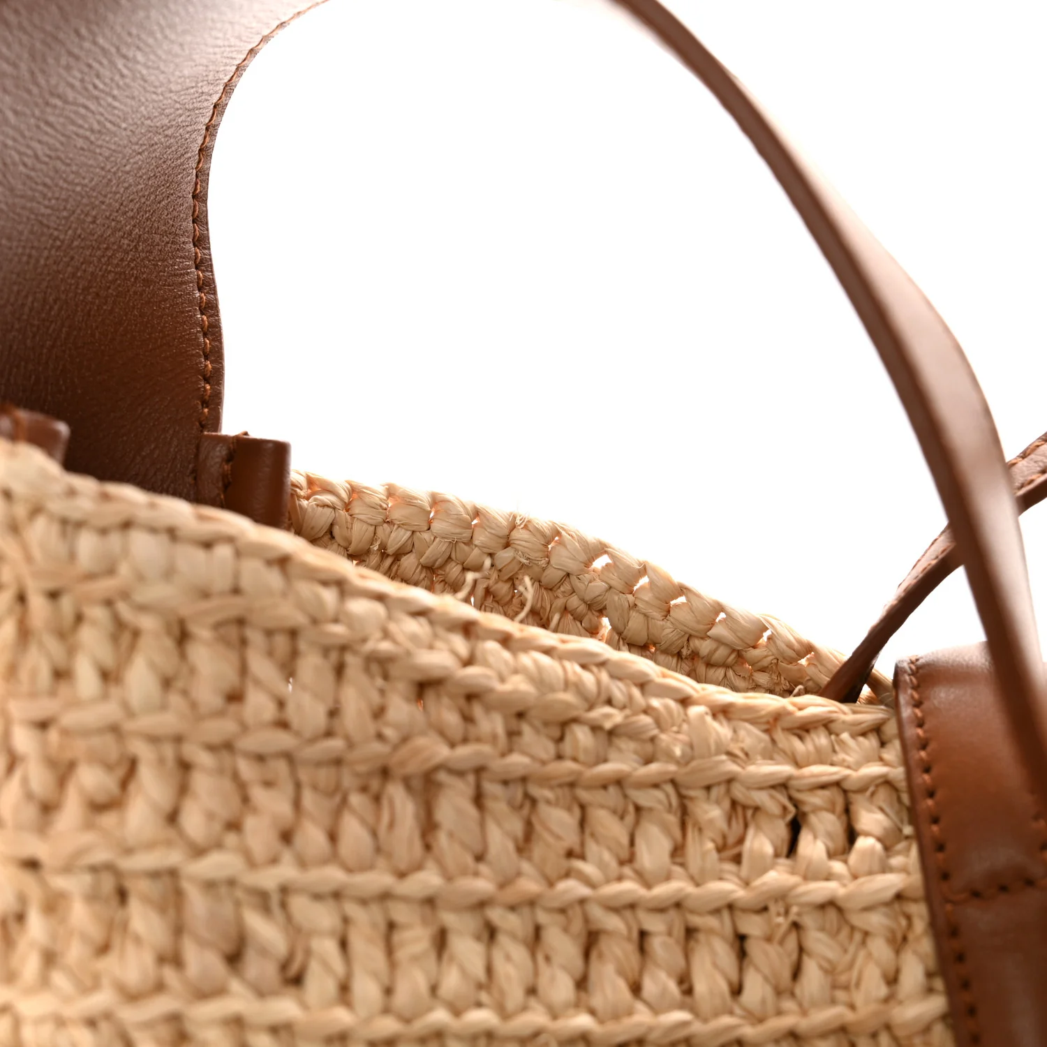 Raffia Calfskin Le 5 A 7 Small Hobo Natural Brick - Image 14
