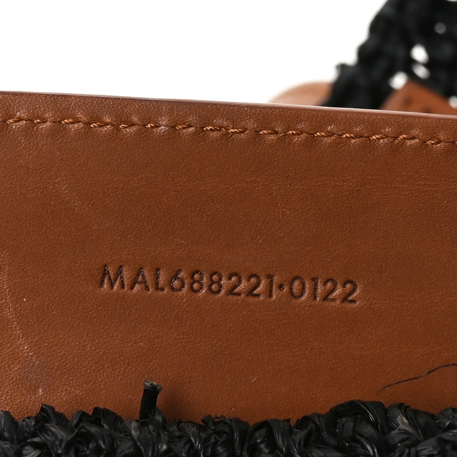 Raffia Calfskin Medium Panier Tote Black - Image 7