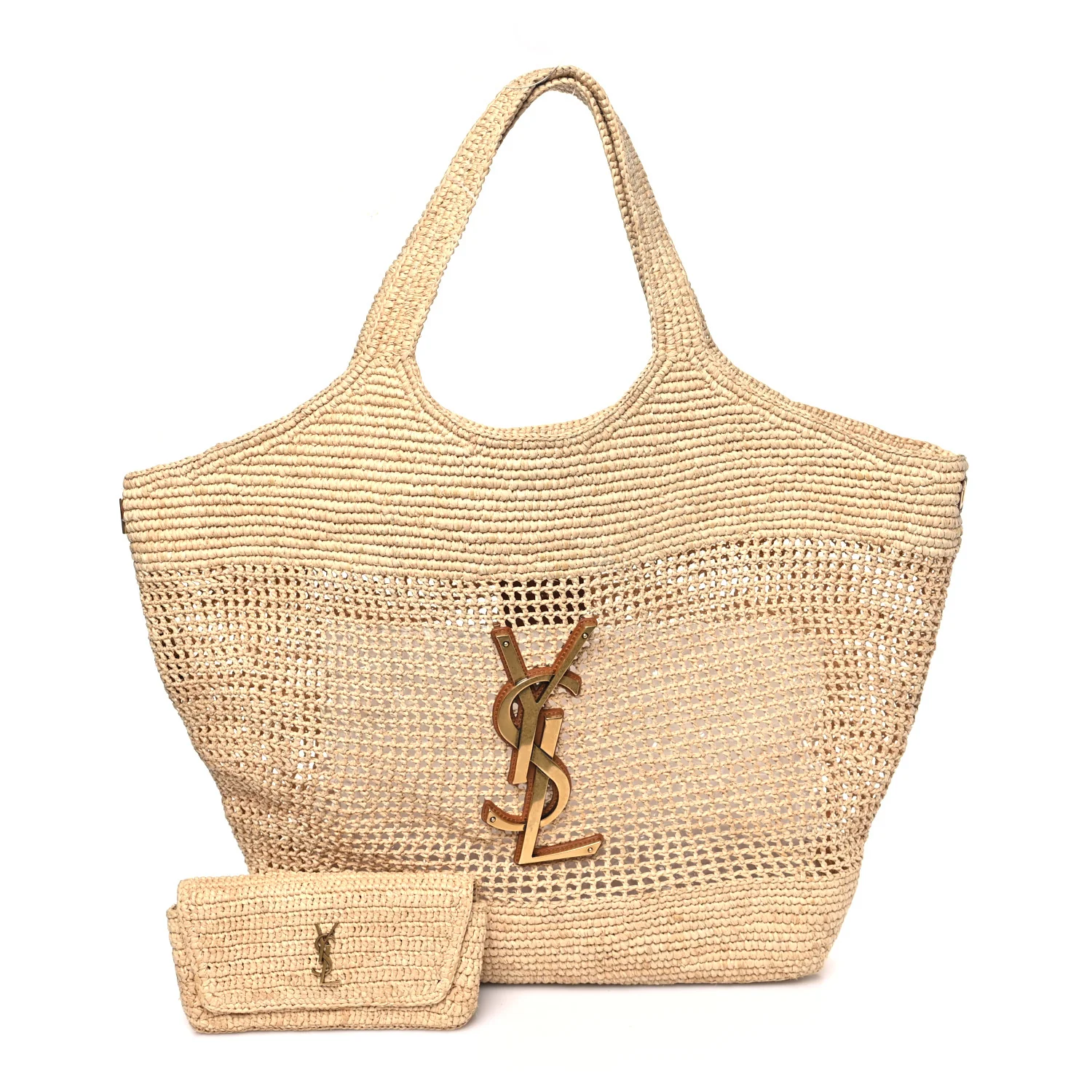 Raffia Icare Shopping Tote Natural - Image 3