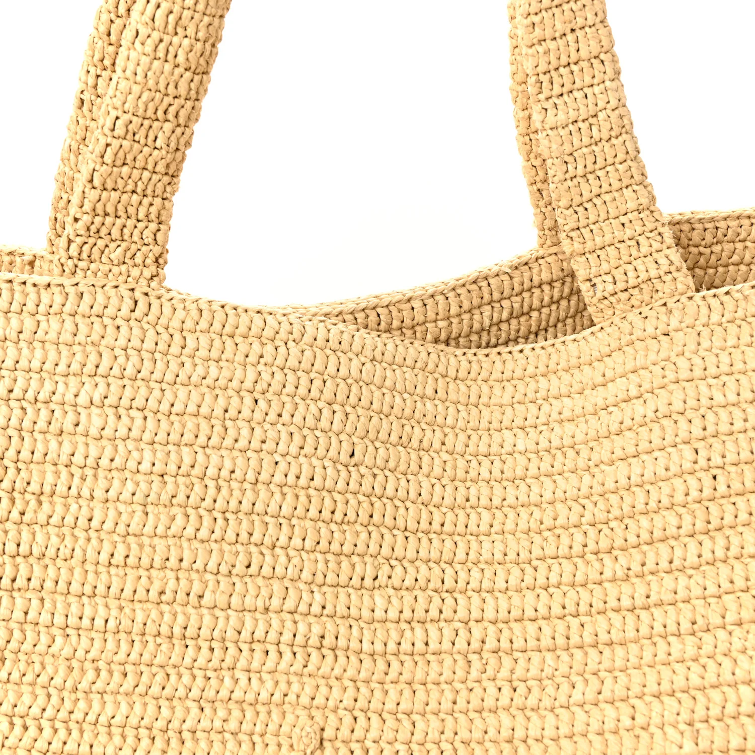 Raffia Logo Tote Naturel - Image 13