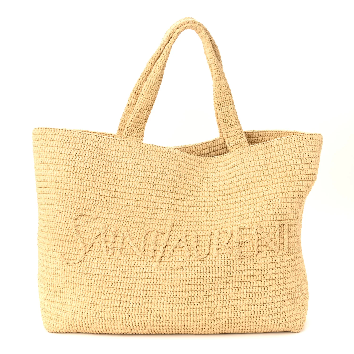 Raffia Logo Tote Naturel - Image 2