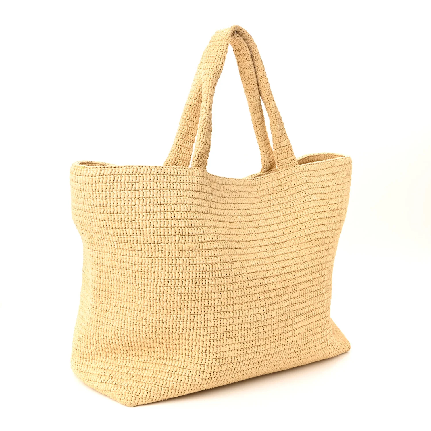 Raffia Logo Tote Naturel - Image 4