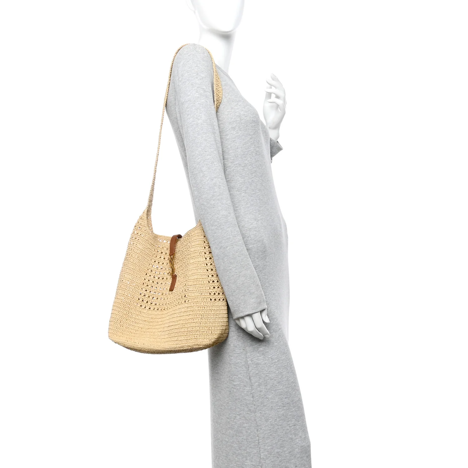 Raffia Monogram Hobo Naturale - Image 2