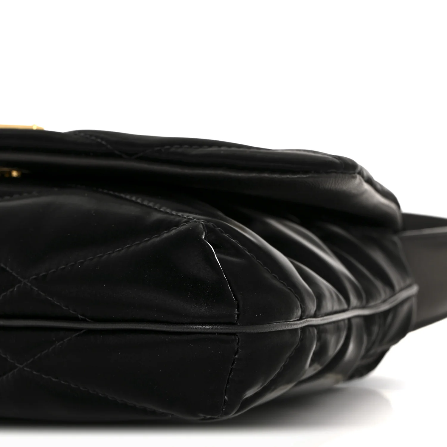 Satin Quilted Le 57 Diamond Shoulder Bag Black - Image 10