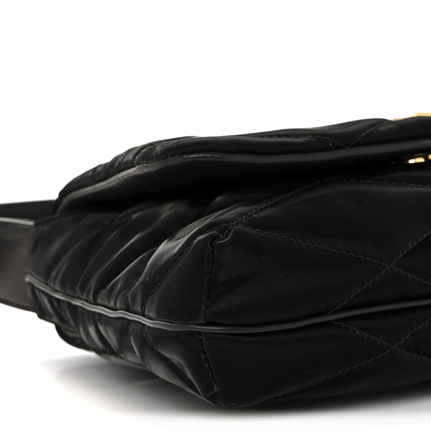 Satin Quilted Le 57 Diamond Shoulder Bag Black - Image 9