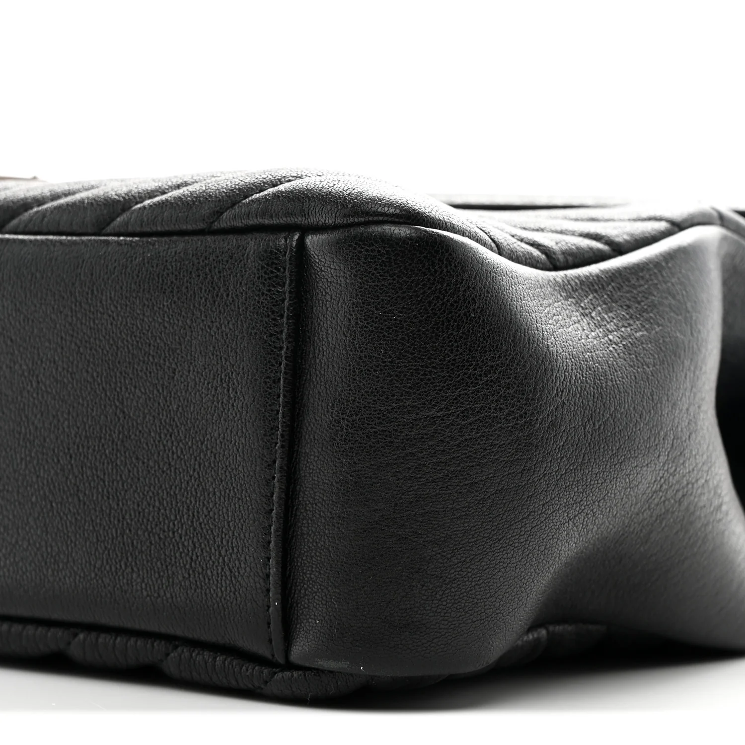 Sheepskin Matelasse Chevron Monogram Large College Satchel Black - Image 21