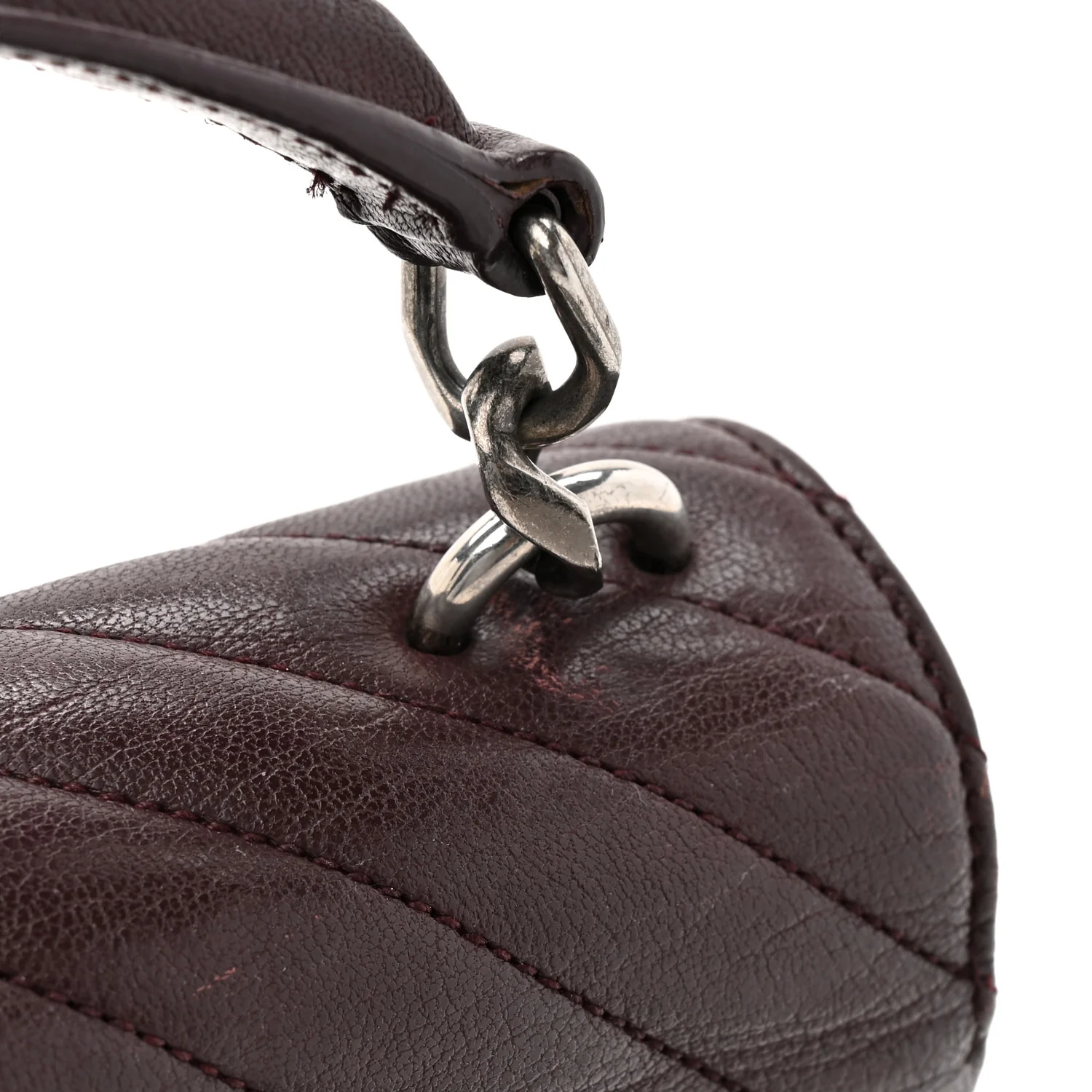 Sheepskin Matelasse Chevron Monogram Medium College Bag Amaranto - Image 14