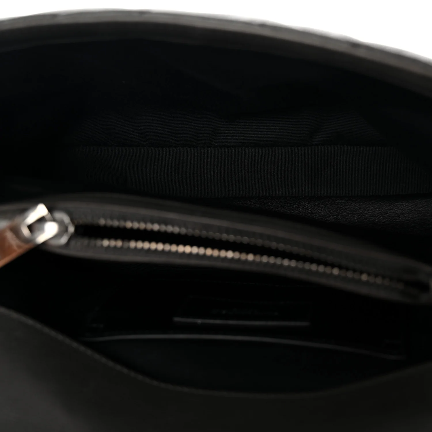 Sheepskin Matelasse Chevron Monogram Medium College Bag Asphalt - Image 5