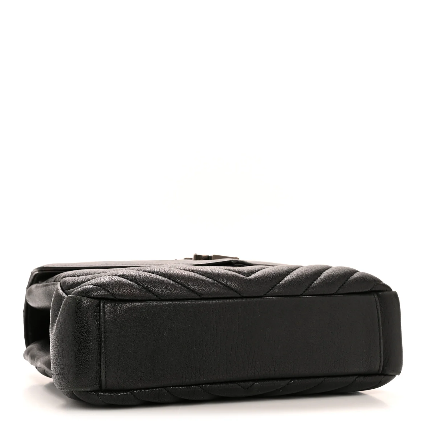 Sheepskin Matelasse Chevron Monogram Medium College Bag Black - Image 4