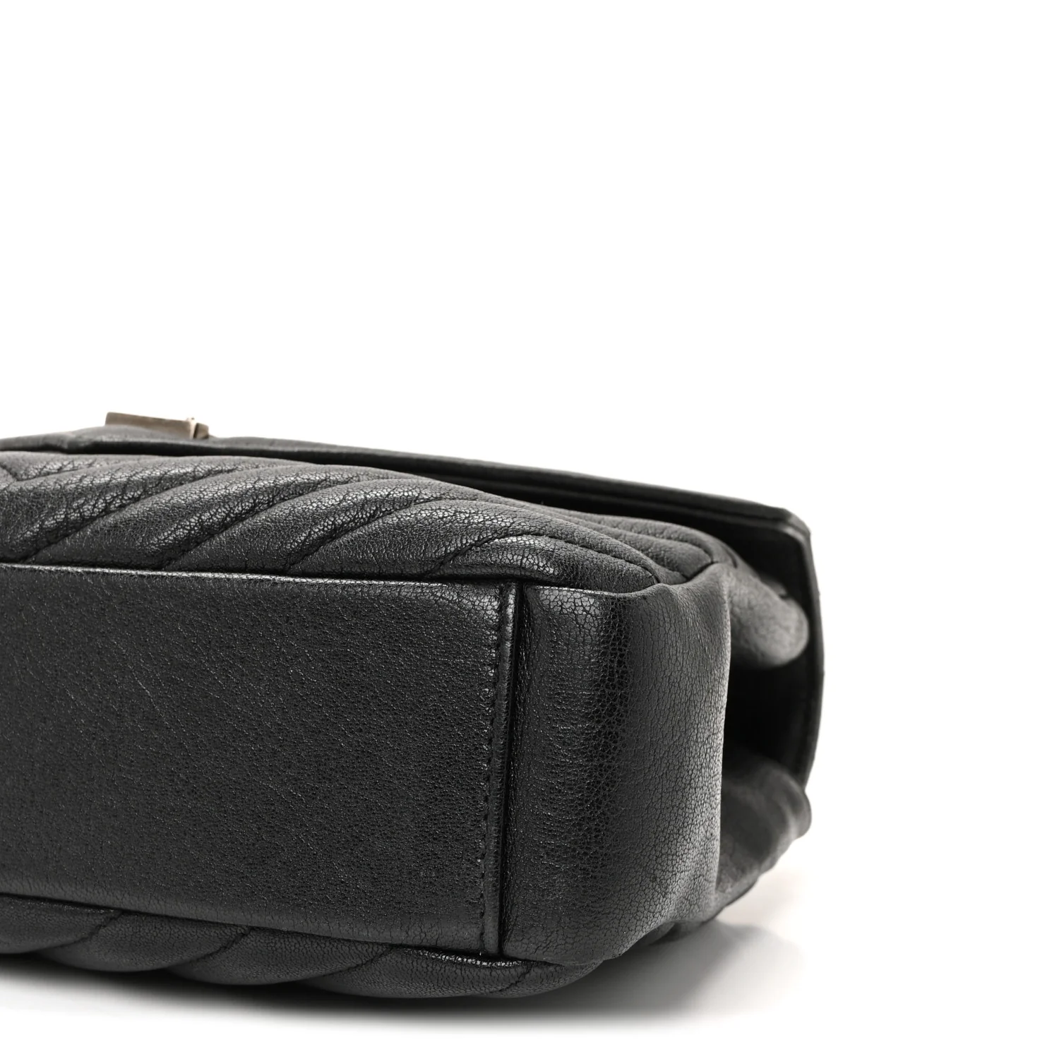 Sheepskin Matelasse Chevron Monogram Medium College Bag Black - Image 9