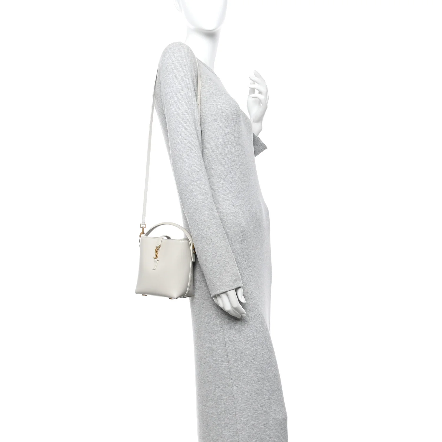 Shiny Calfskin Le 37 Mini Bucket Bag Blanc Vintage - Image 2
