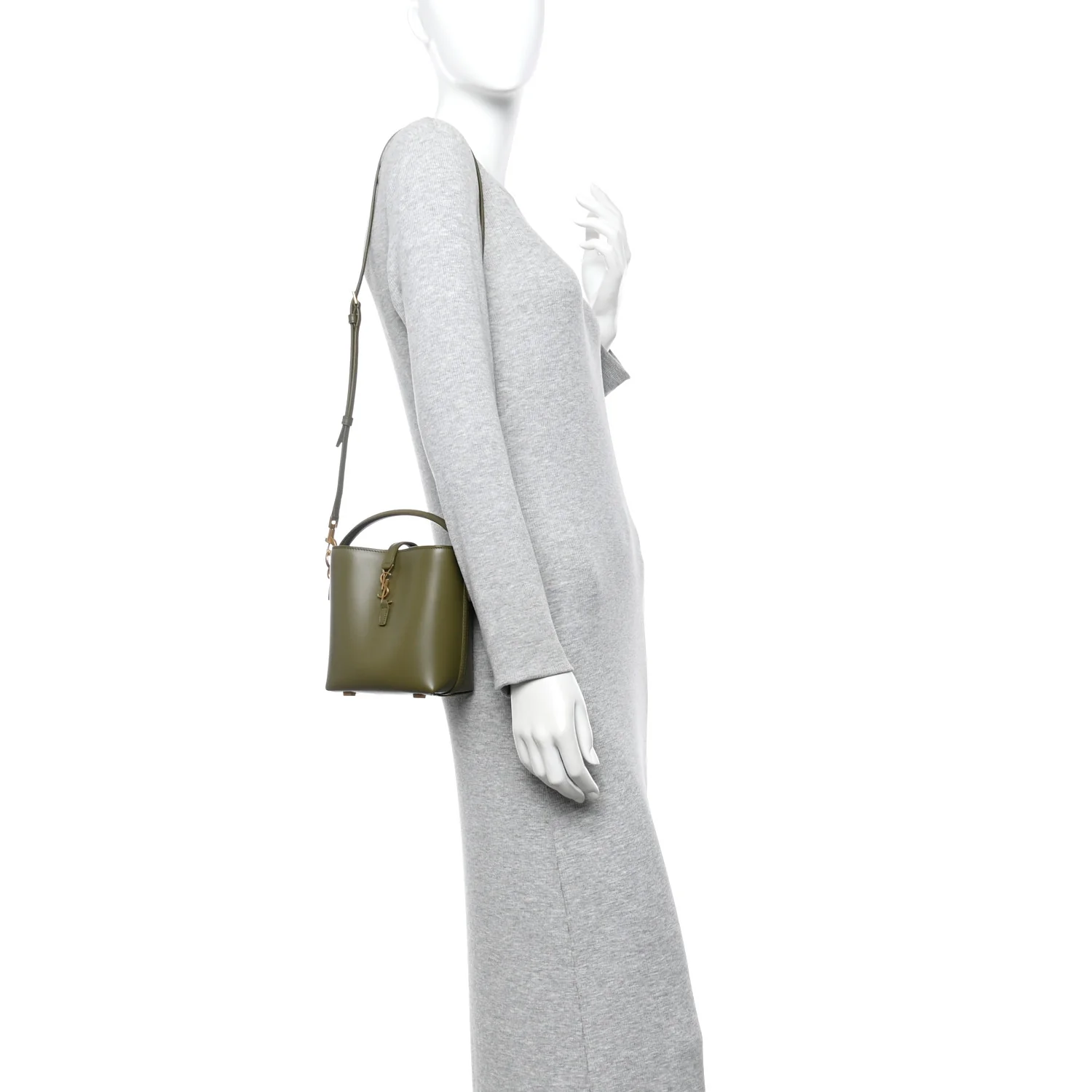 Shiny Calfskin Le 37 Mini Bucket Bag Strong Moss - Image 2