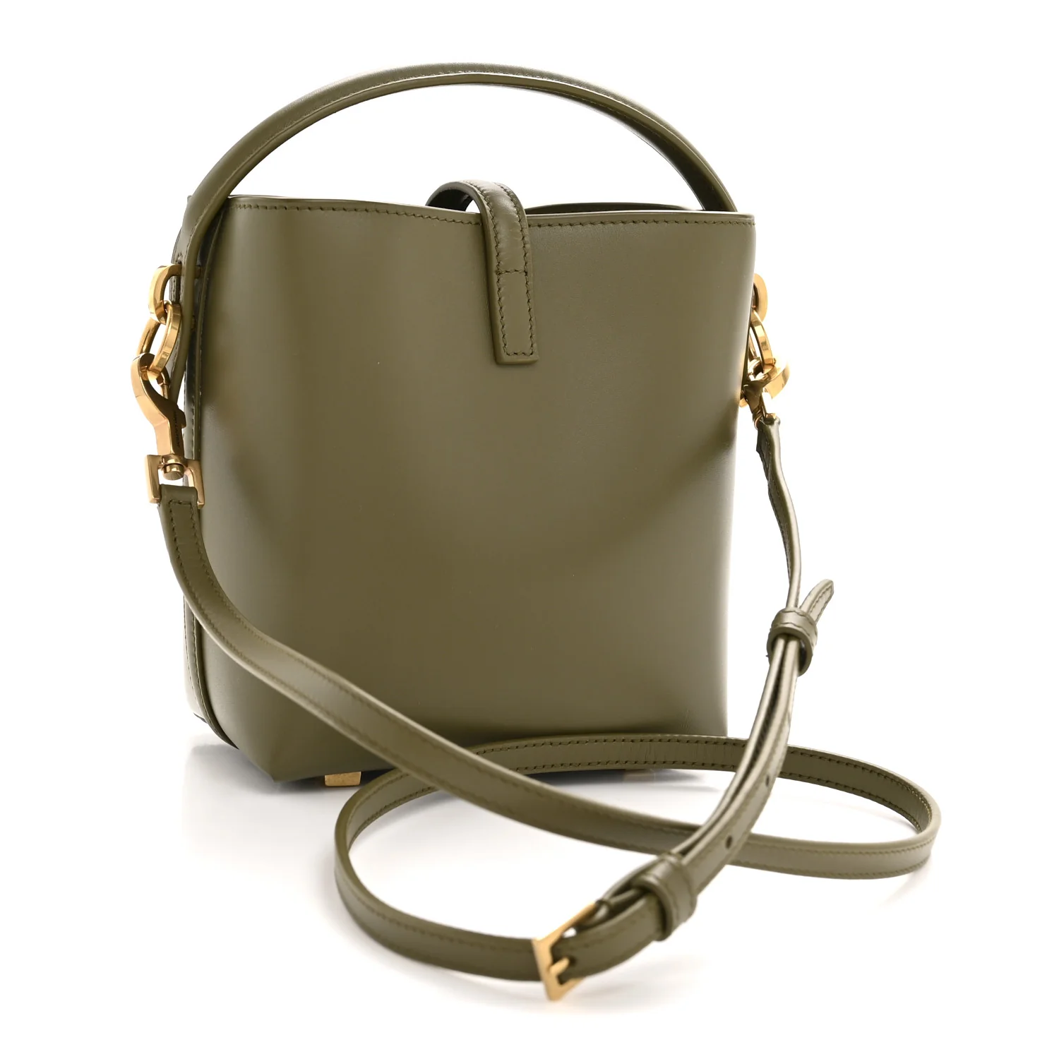 Shiny Calfskin Le 37 Mini Bucket Bag Strong Moss - Image 3