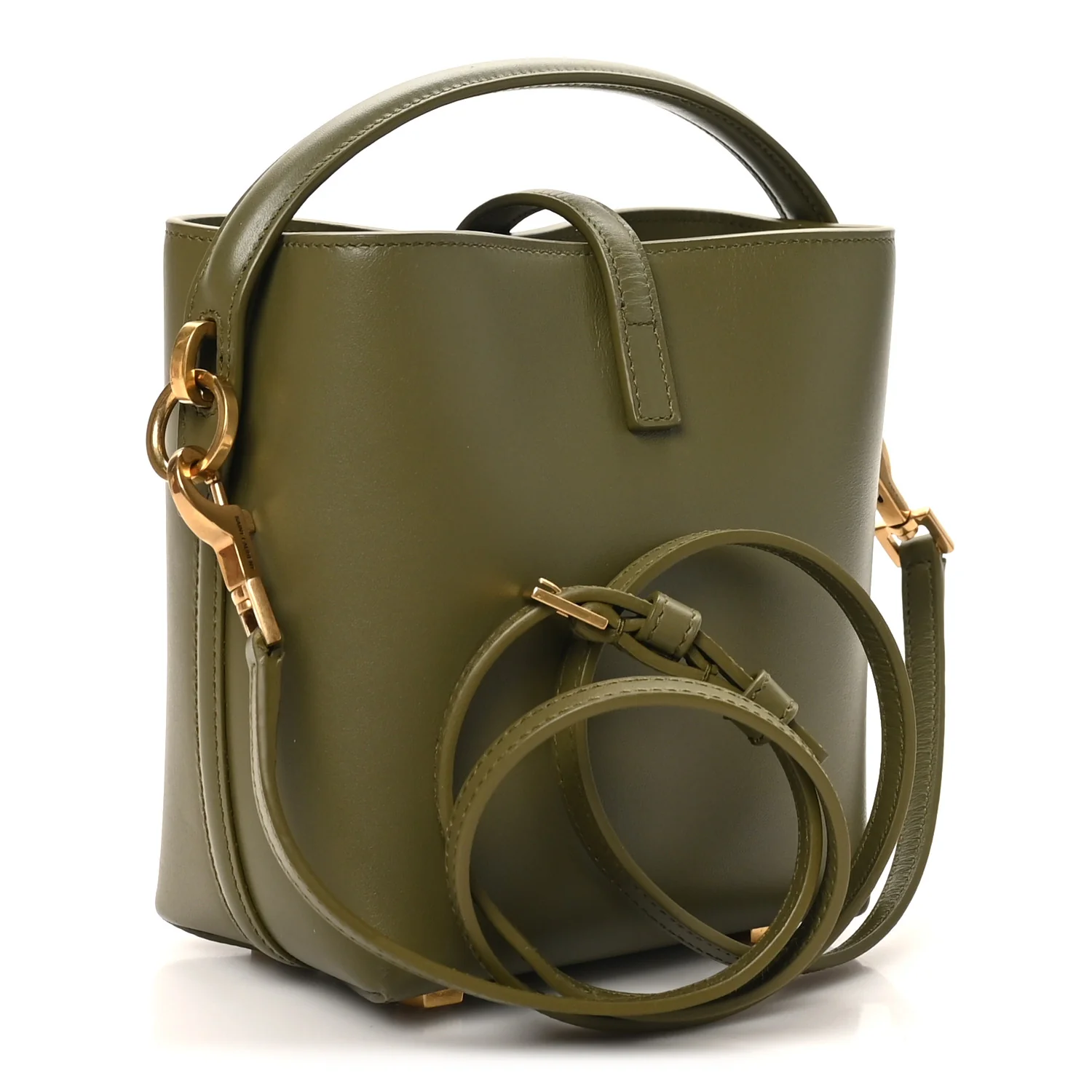 Shiny Calfskin Le 37 Mini Bucket Bag Strong Moss - Image 3
