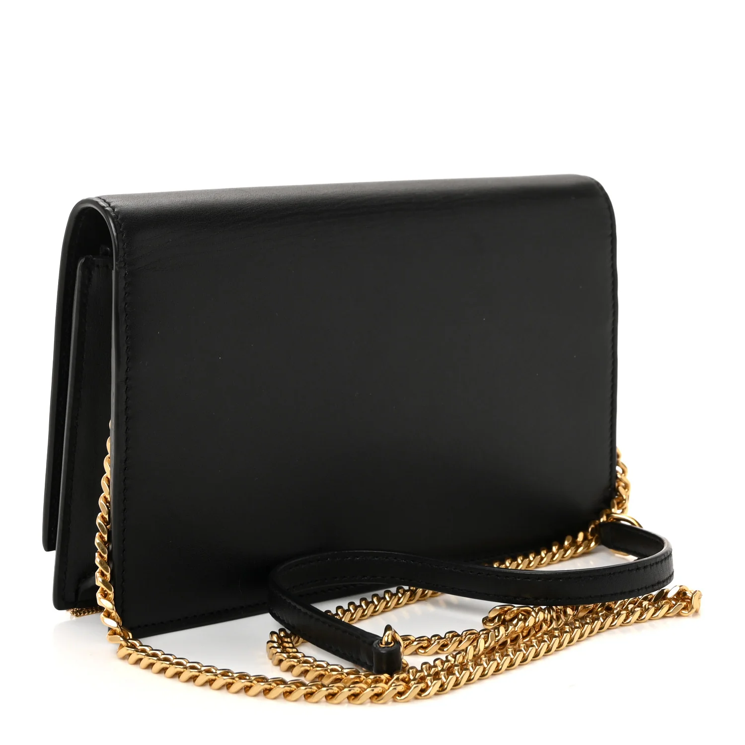 Smooth Calfskin Classic Monogram Kate Tassel Chain Wallet Black - Image 3
