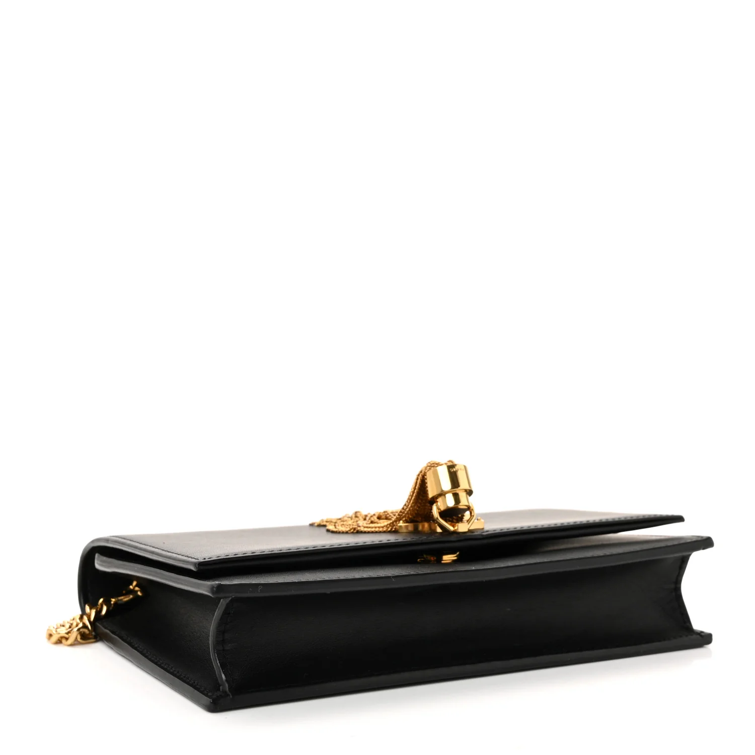 Smooth Calfskin Classic Monogram Kate Tassel Chain Wallet Black - Image 4