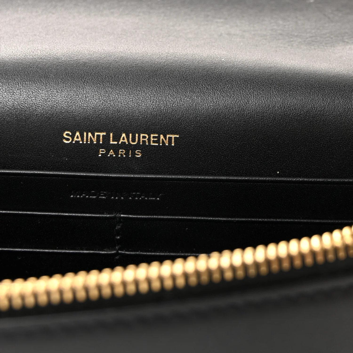 Smooth Calfskin Classic Monogram Kate Tassel Chain Wallet Black - Image 6