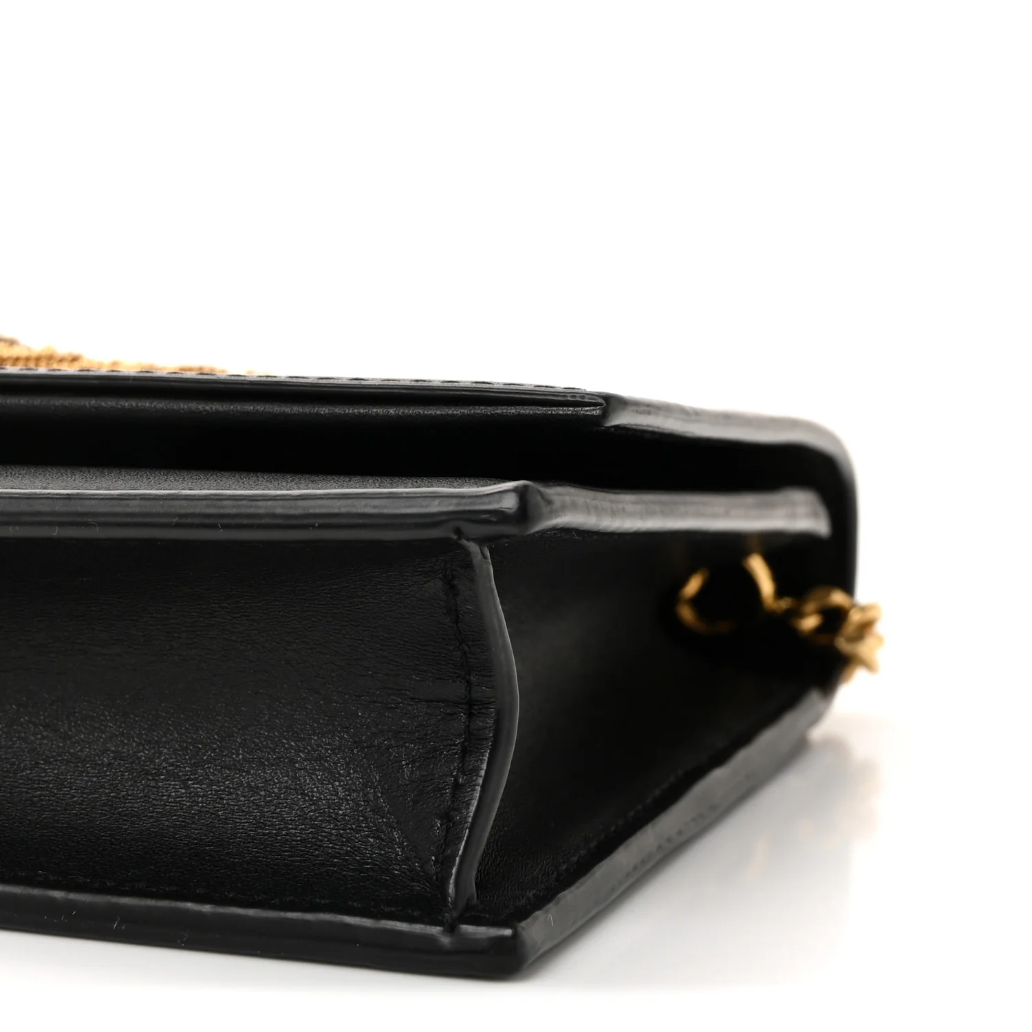 Smooth Calfskin Classic Monogram Kate Tassel Chain Wallet Black - Image 9