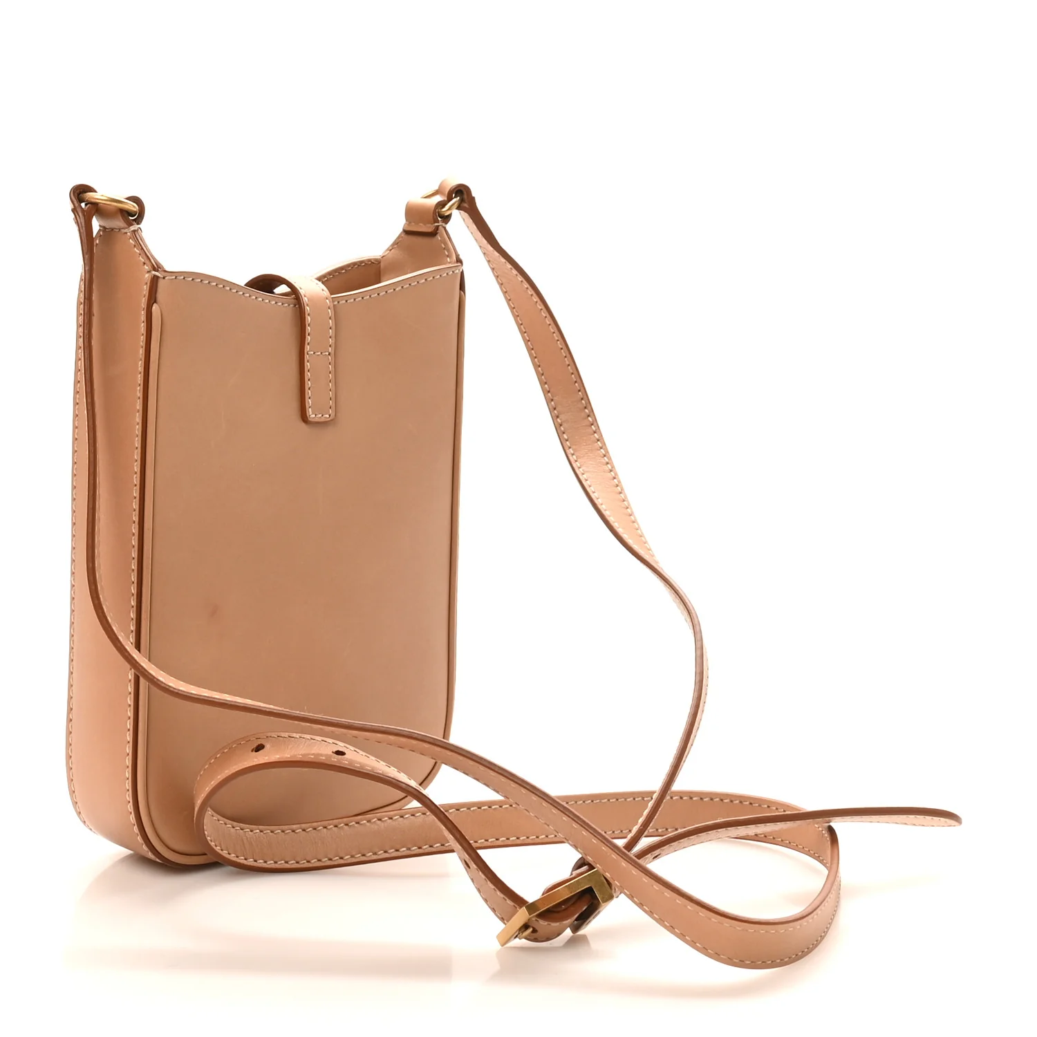 Smooth Calfskin Le 5 A 7 Vertical Hobo Brown Gold - Image 3