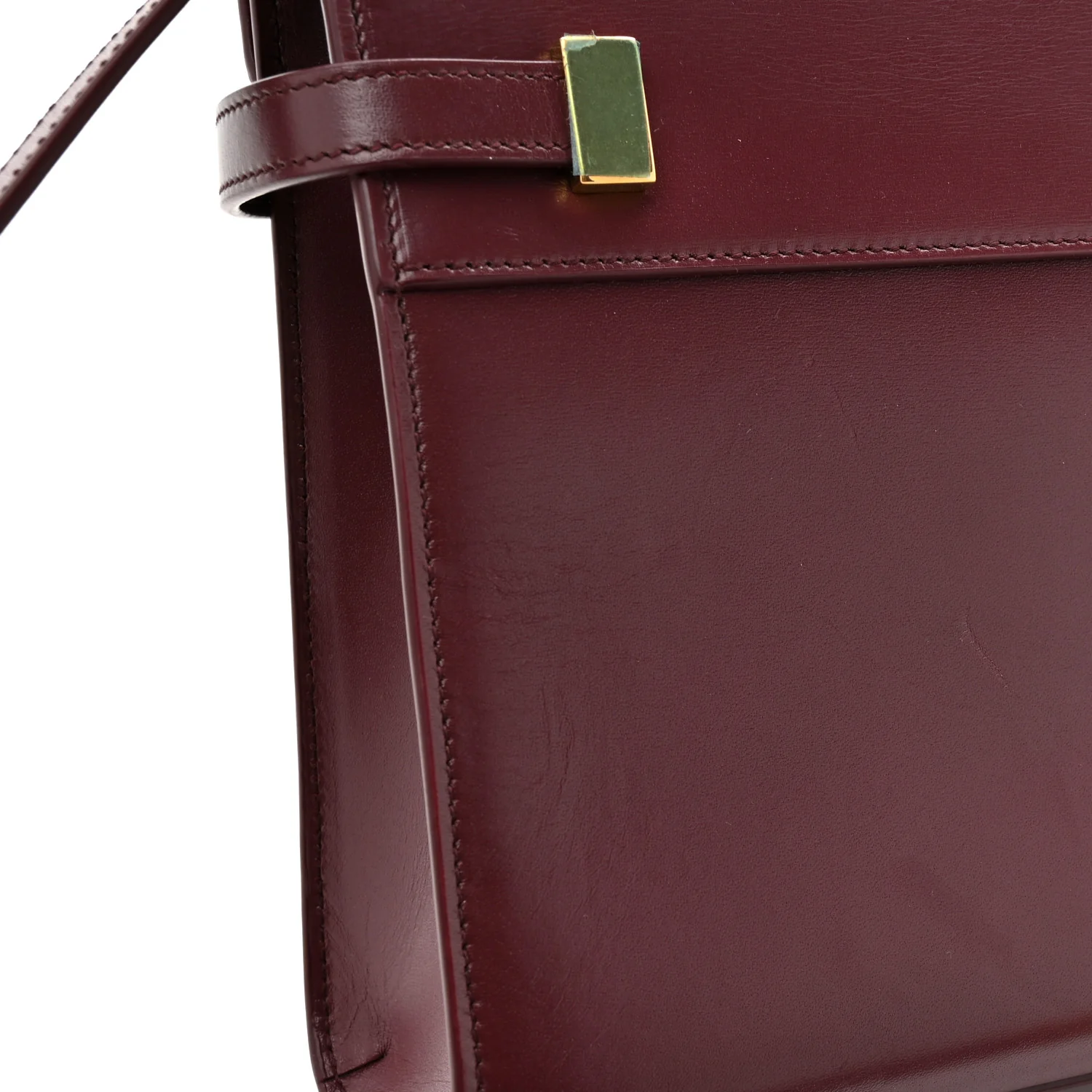 Smooth Calfskin Manhattan Shoulder Bag Rouge Legion - Image 13