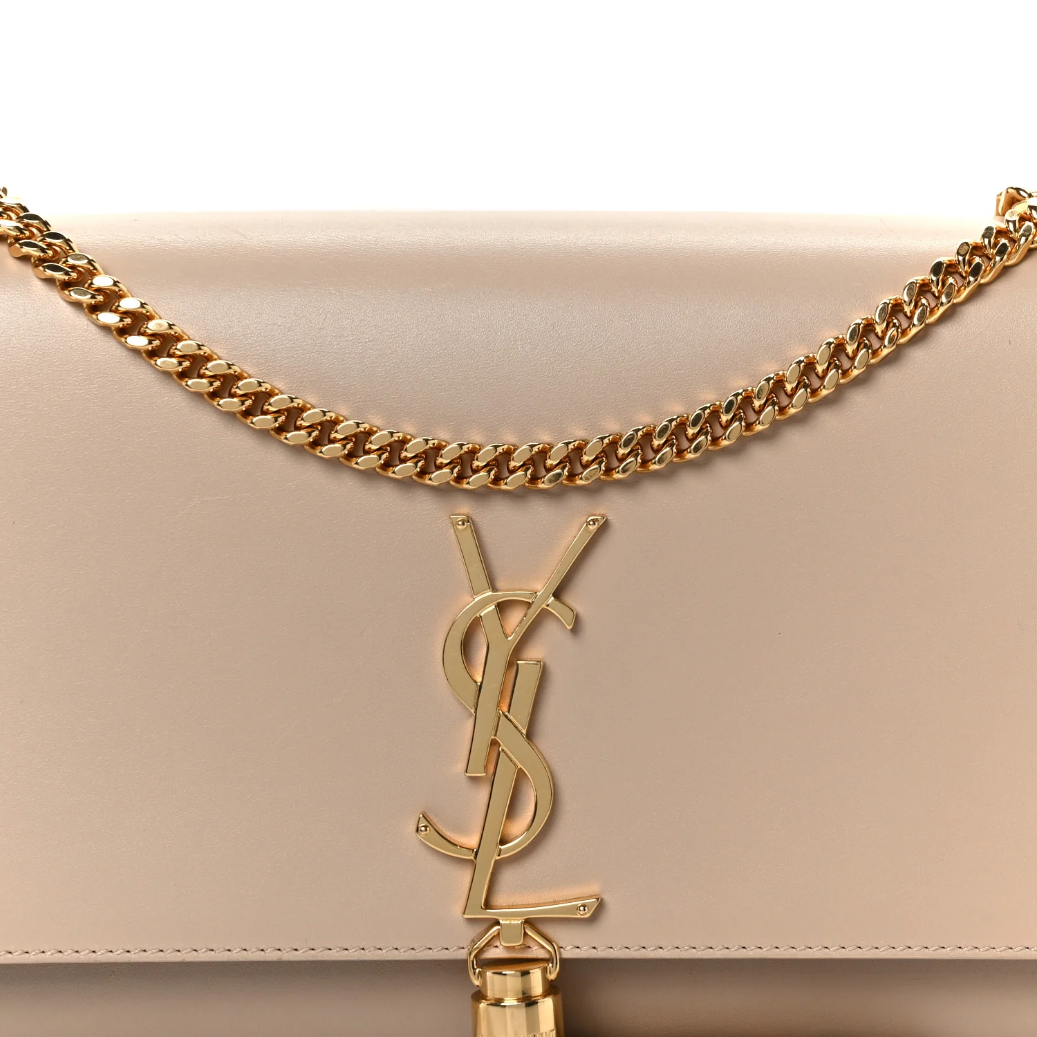 Smooth Calfskin Medium Classic Monogram Kate Tassel Satchel Nude Powder - Image 9