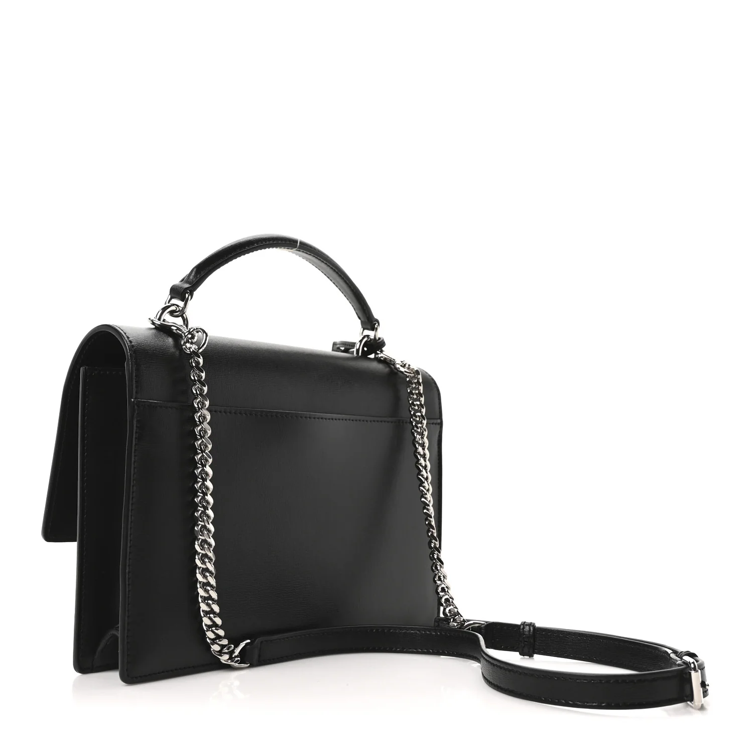 Smooth Calfskin Medium Monogram Sunset Satchel Black - Image 3