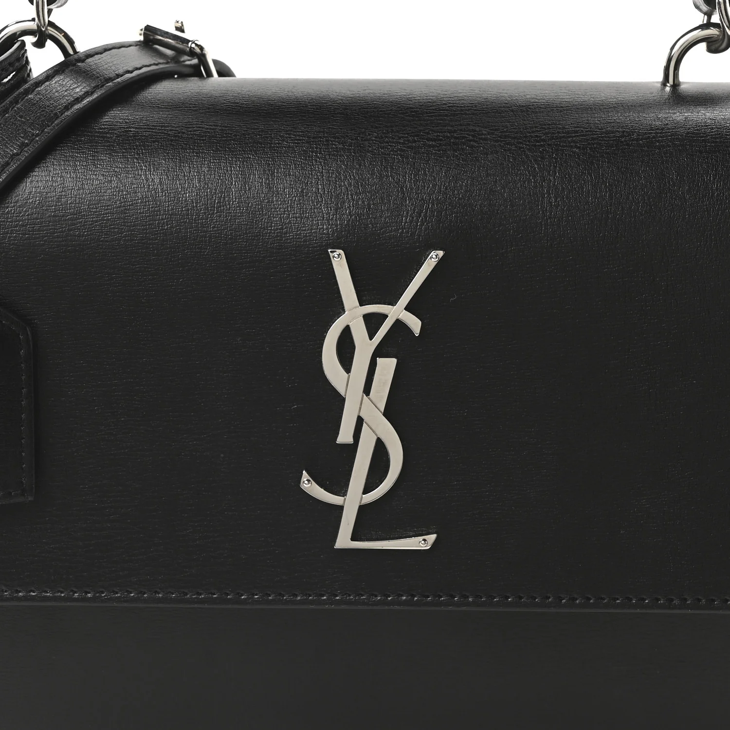 Smooth Calfskin Medium Monogram Sunset Satchel Black - Image 8