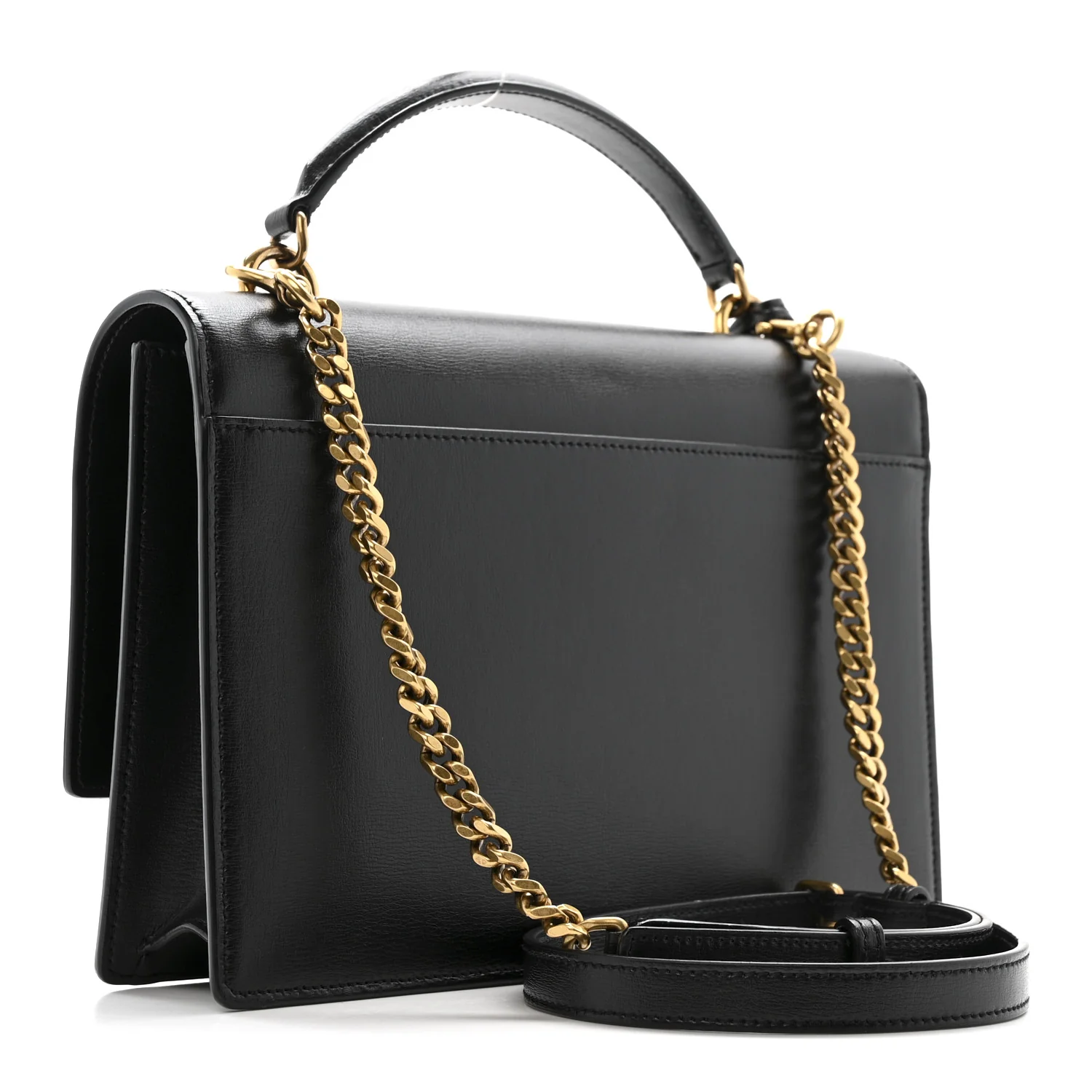 Smooth Calfskin Medium Monogram Sunset Satchel Black - Image 3