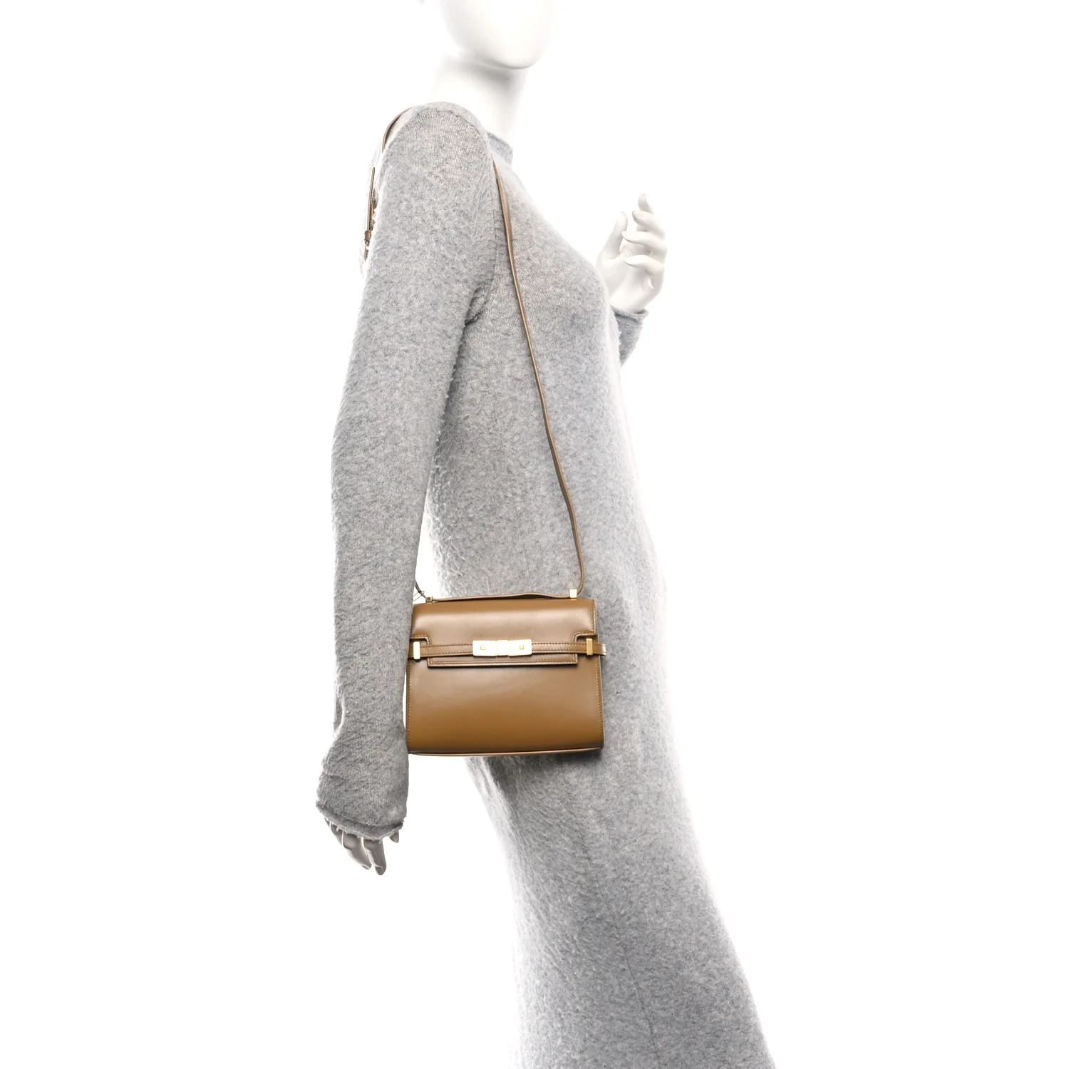 Smooth Calfskin Mini Manhattan Shoulder Bag Tabac Brown - Image 2