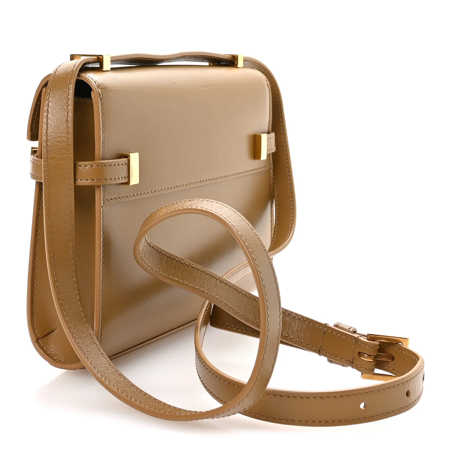 Smooth Calfskin Mini Manhattan Shoulder Bag Tabac Brown - Image 3