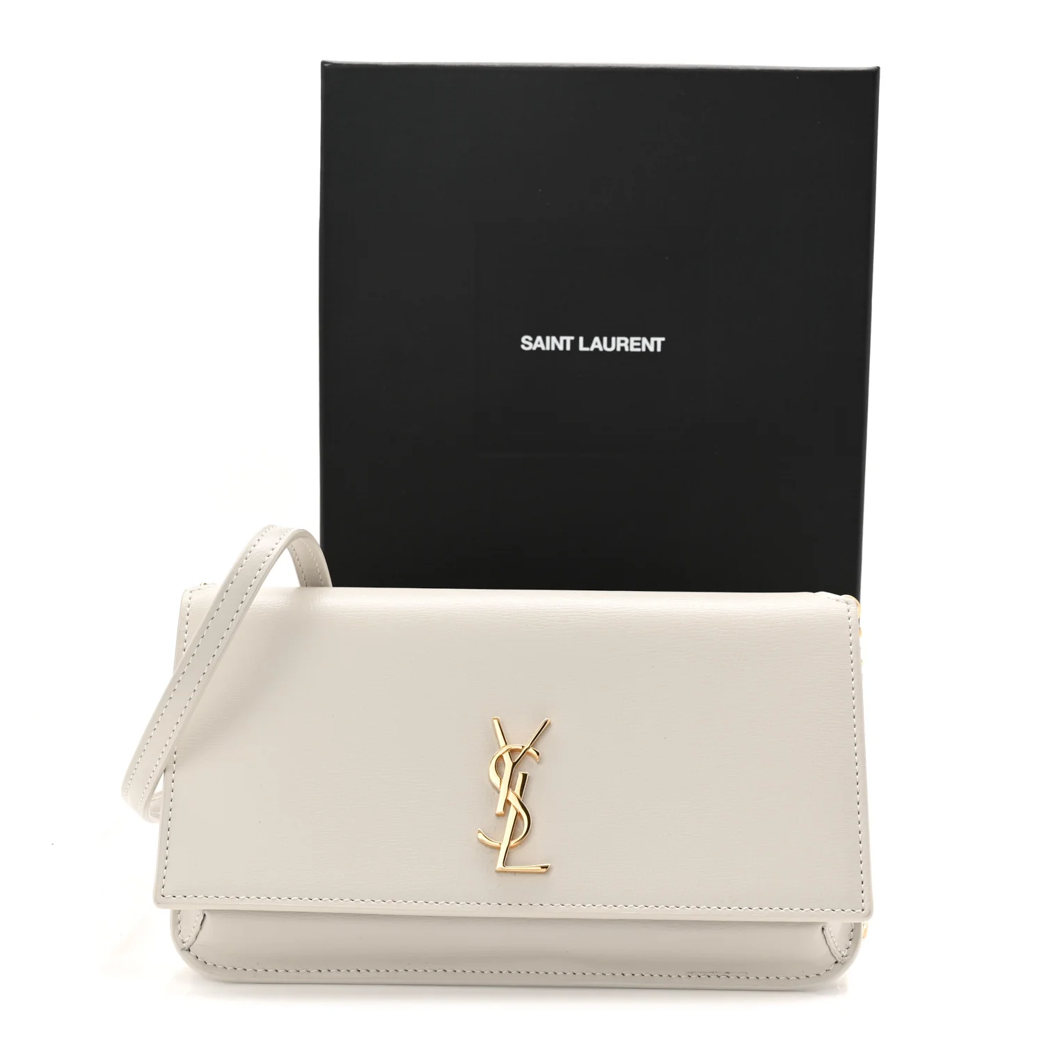 Smooth Calfskin Monogram Phone Holder Crossbody Crema Soft - Image 11
