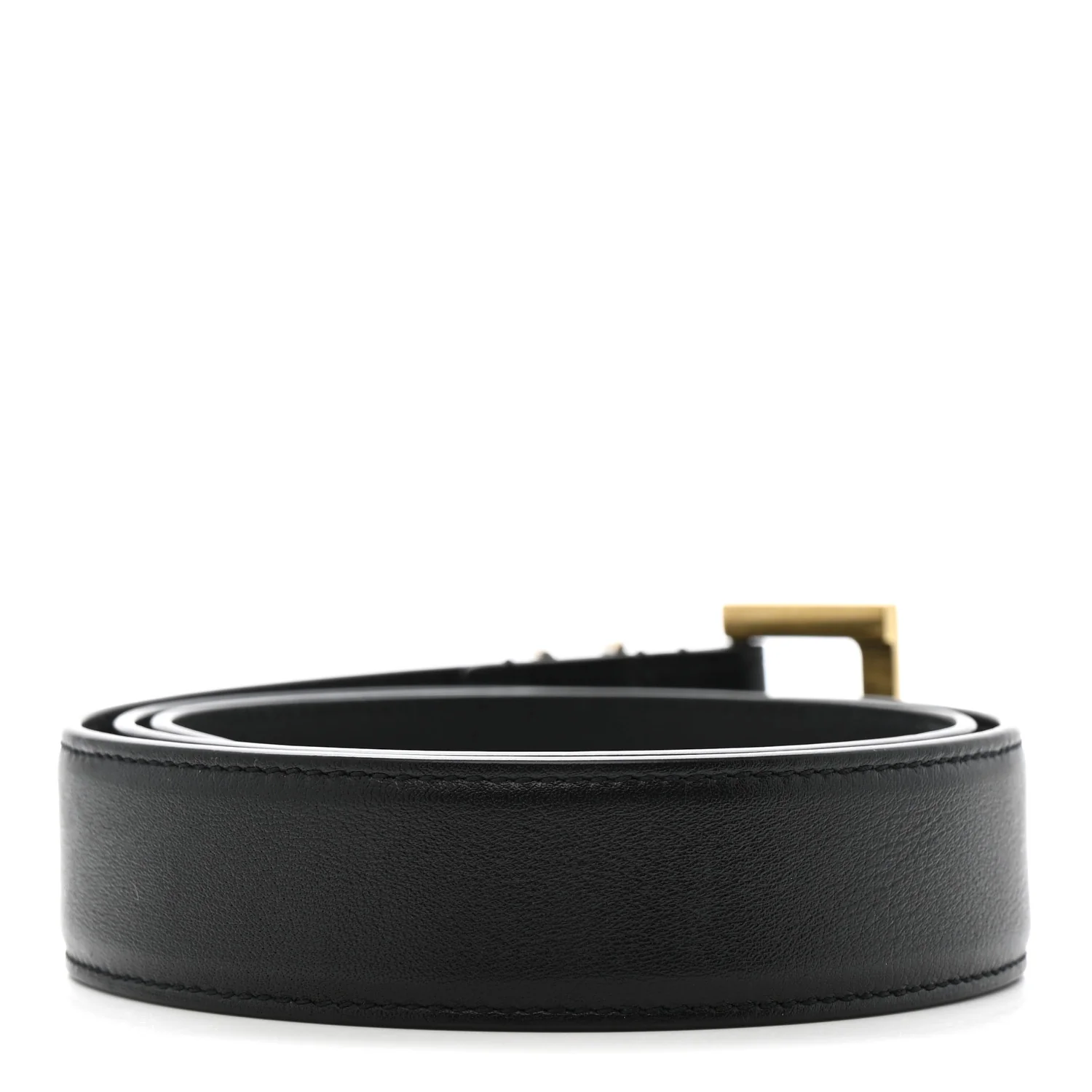 Smooth Calfskin Monogram Square Buckle Belt 75 30 Black - Image 2