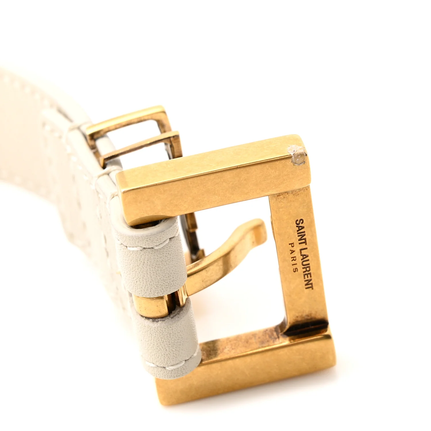 Smooth Calfskin Monogram Square Buckle Belt 80 32 Crema Soft - Image 7