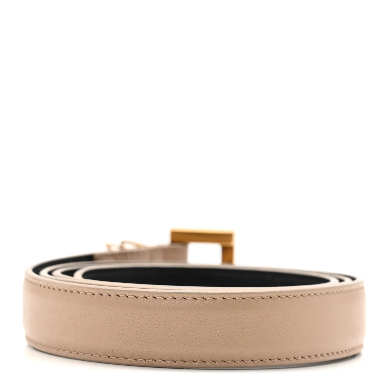 Smooth Calfskin Monogram Square Buckle Belt 80 32 Dark Beige - Image 2