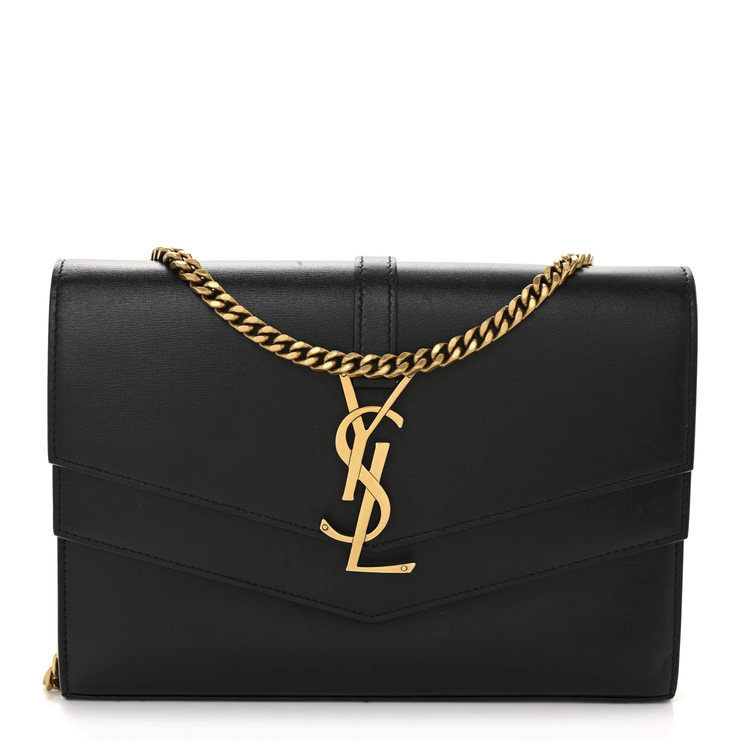 Smooth Calfskin Monogram Sulpice Chain Wallet Black