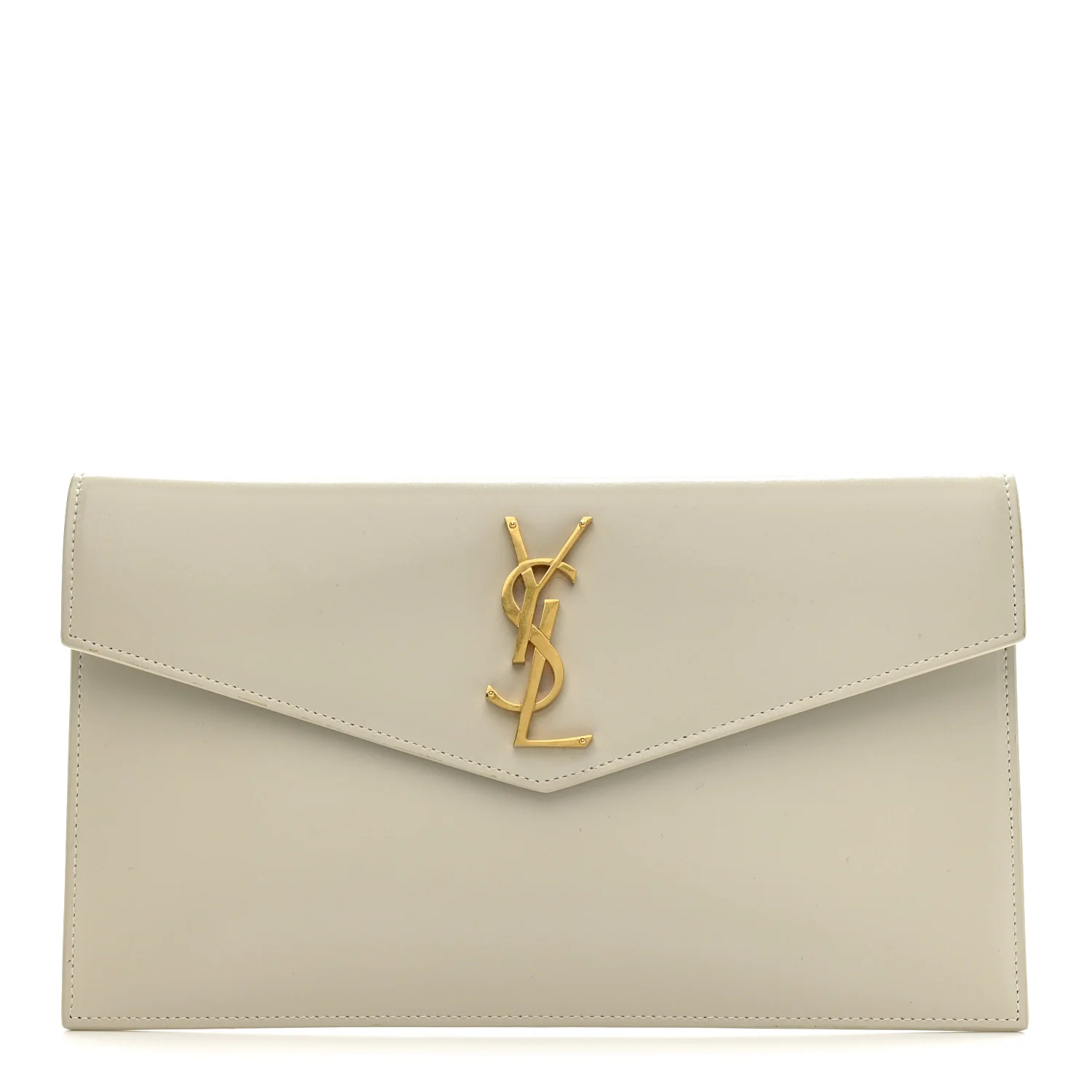 Smooth Shiny Calfskin Uptown Pouch Blanc Vintage