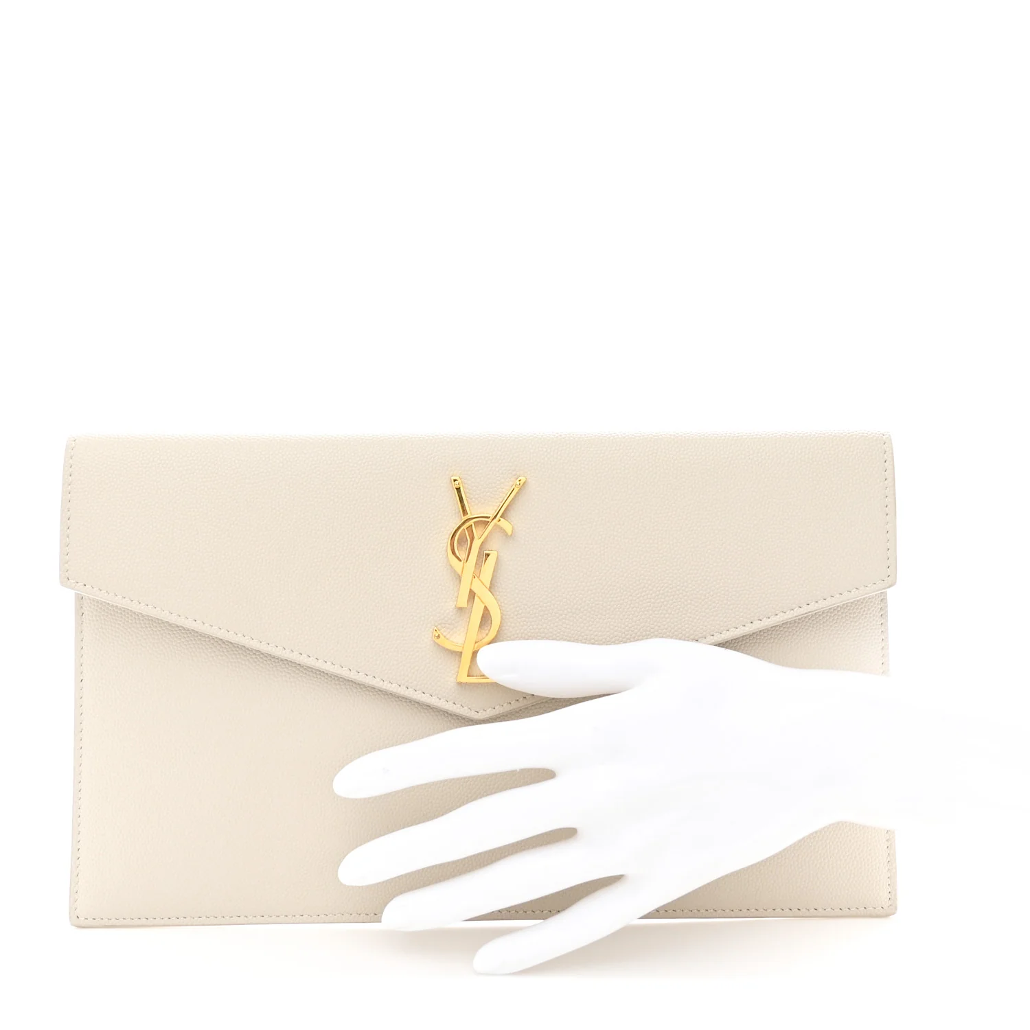 Smooth Shiny Calfskin Uptown Pouch Crema Soft - Image 2