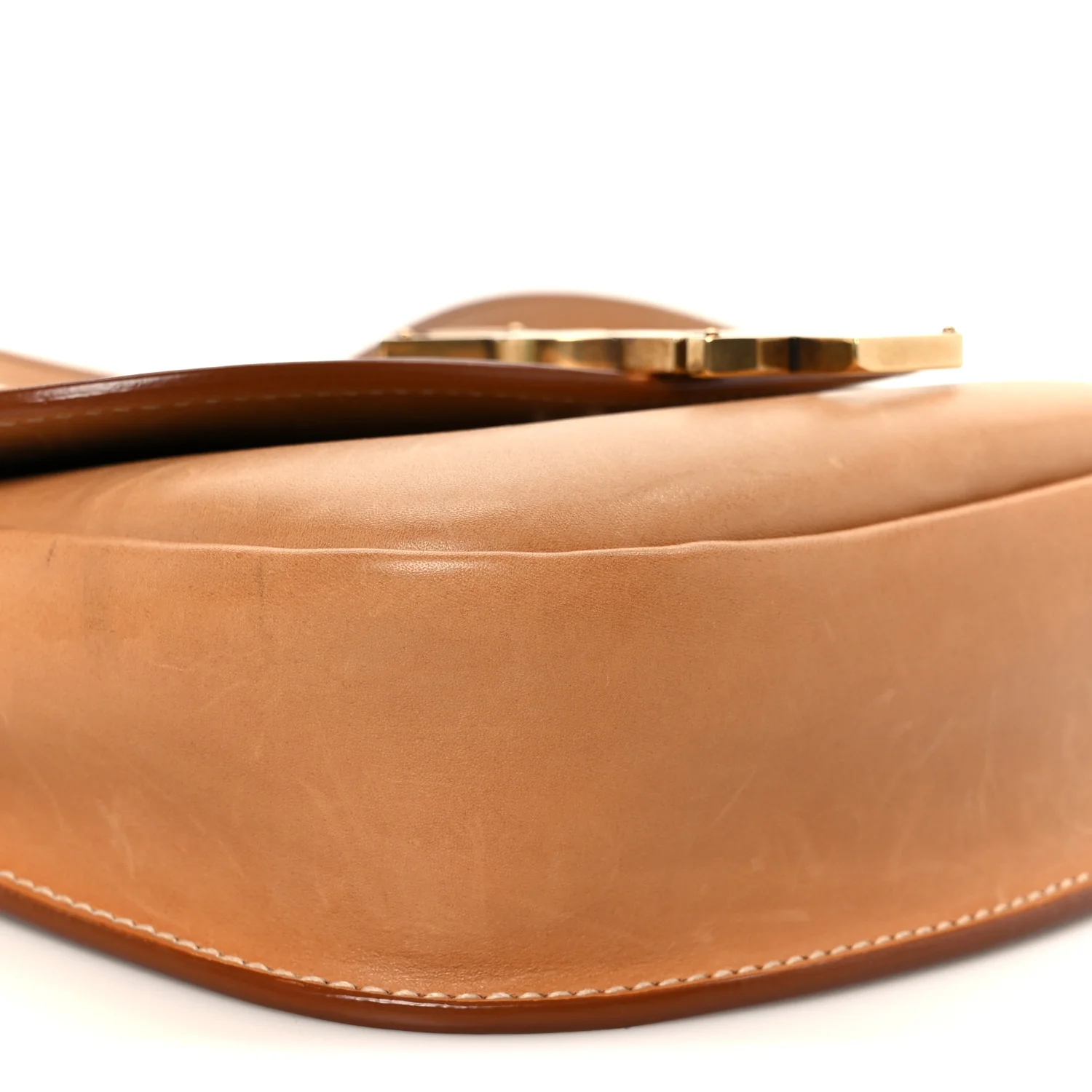 Smooth Vintage Calfskin Small Kaia Satchel Brown Gold - Image 10