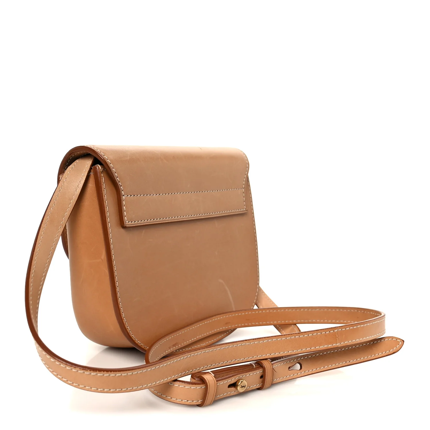 Smooth Vintage Calfskin Small Kaia Satchel Brown Gold - Image 3