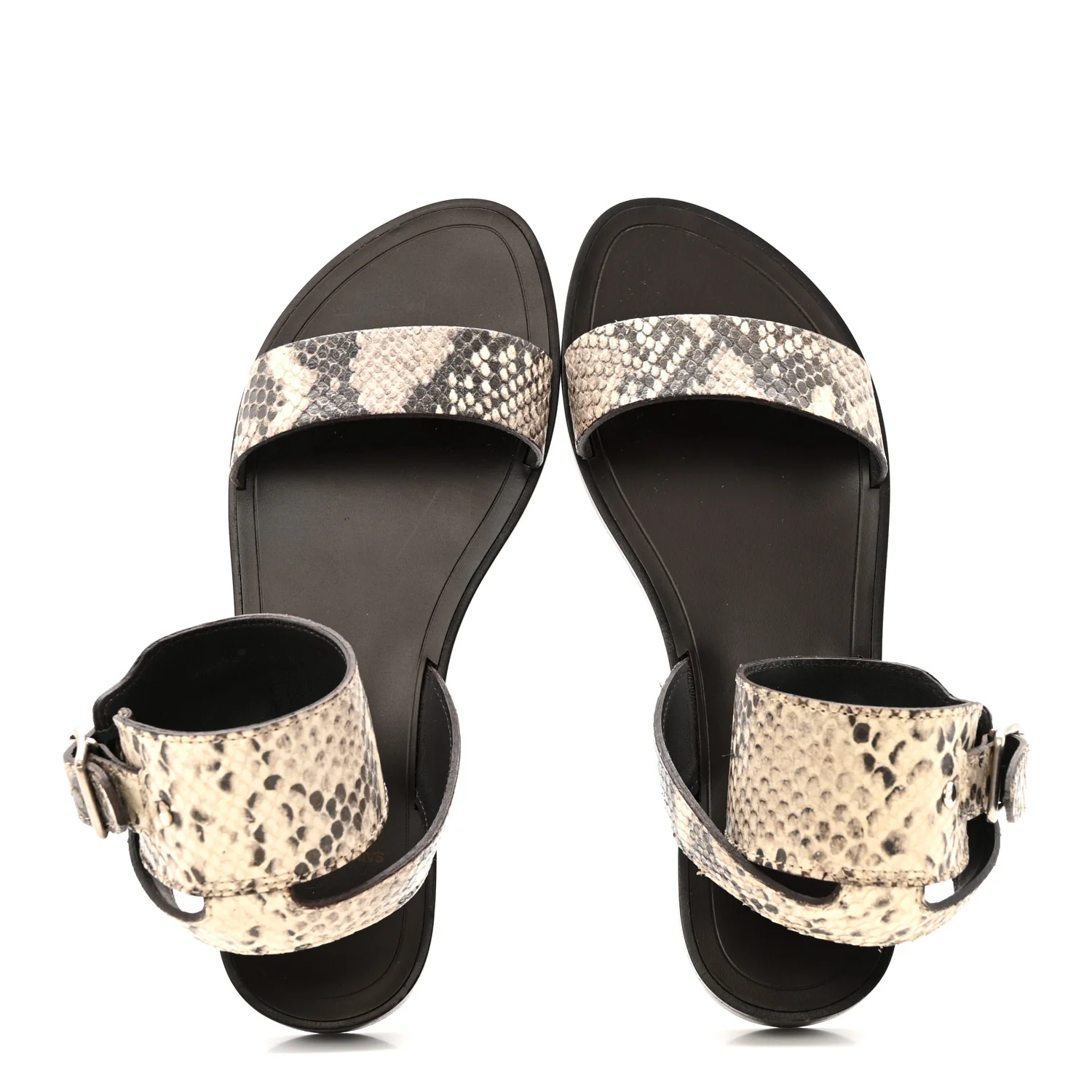 Snakeskin Ankle Strap Sandals 36.5 Roccia - Image 4