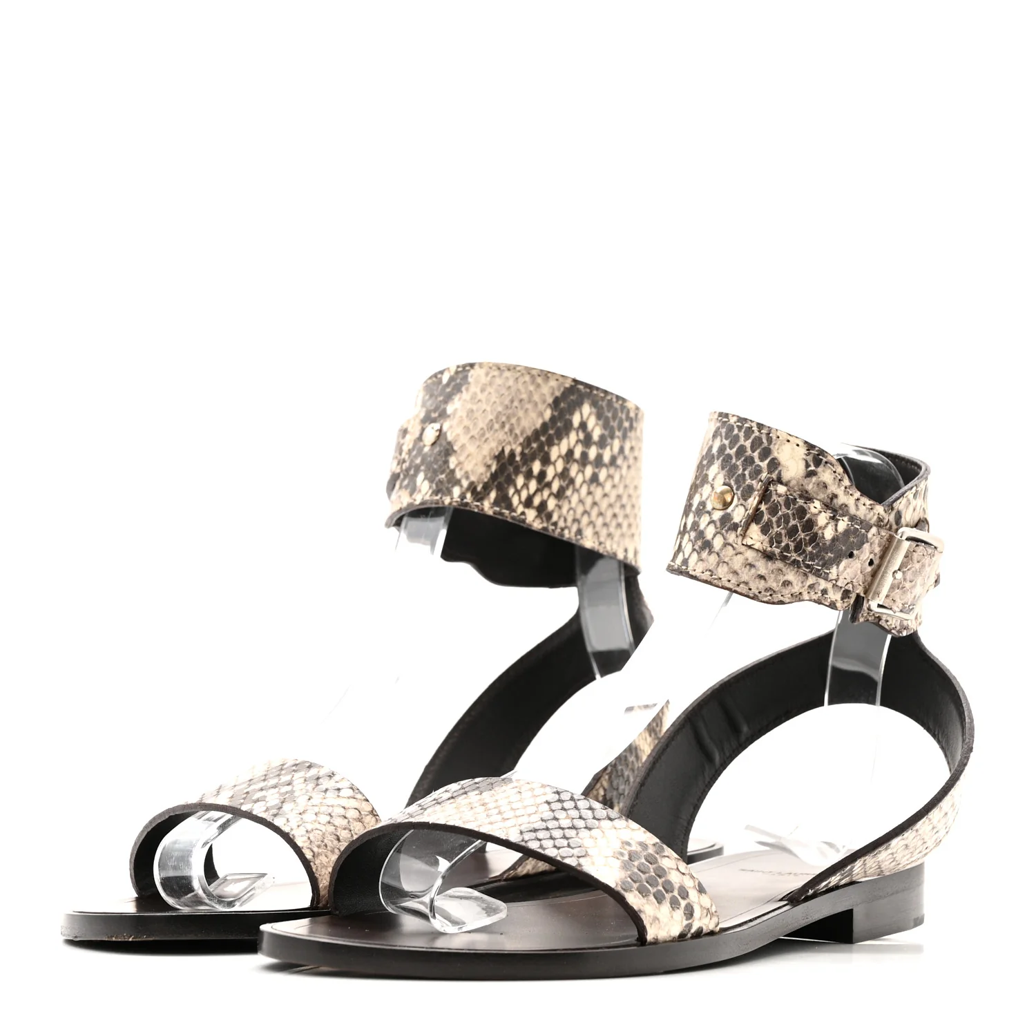 Snakeskin Ankle Strap Sandals 36.5 Roccia - Image 7